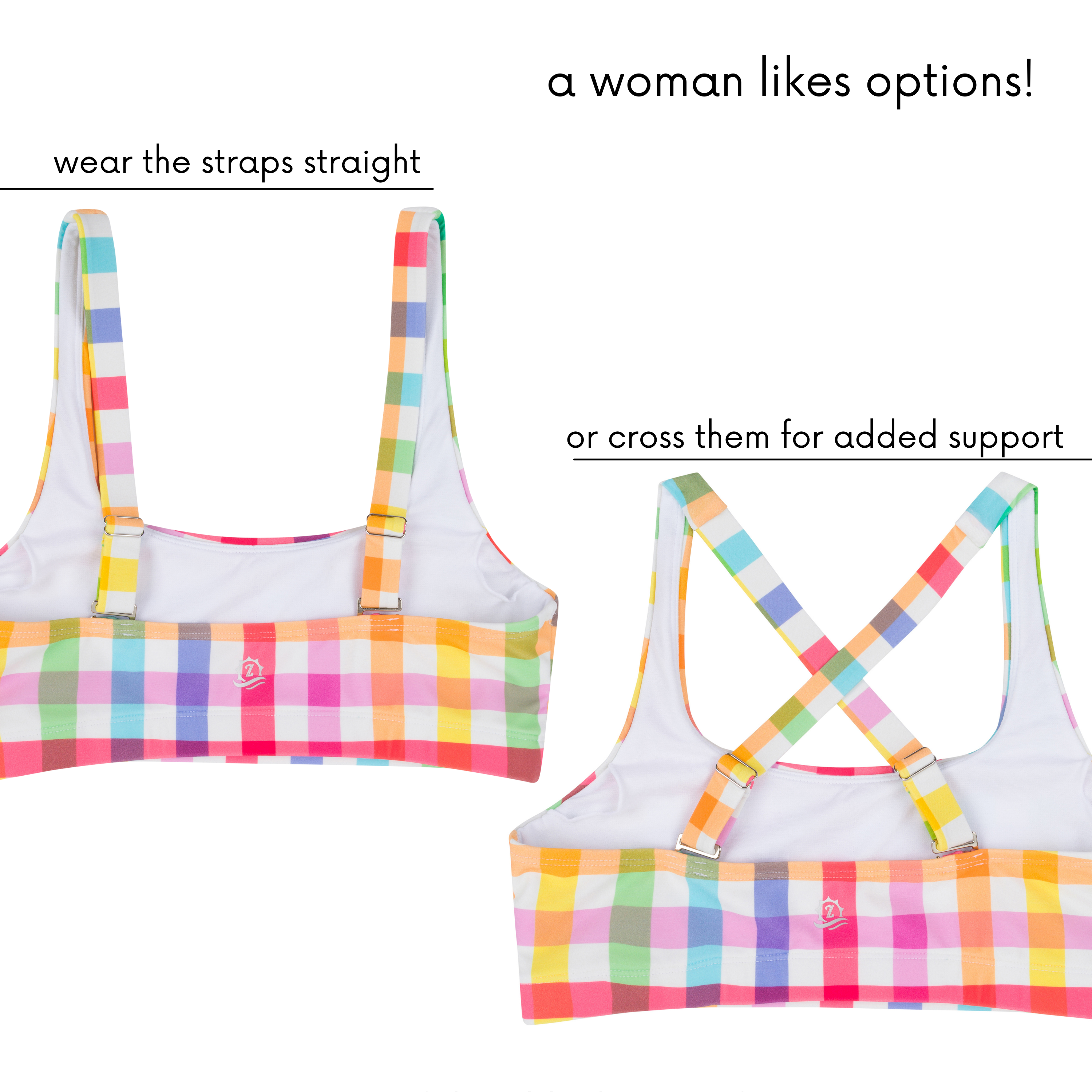 Women's Scoop Neck Bikini Top | "Picnic Party"-SwimZip UPF 50+ Sun Protective Swimwear & UV Zipper Rash Guards-pos9