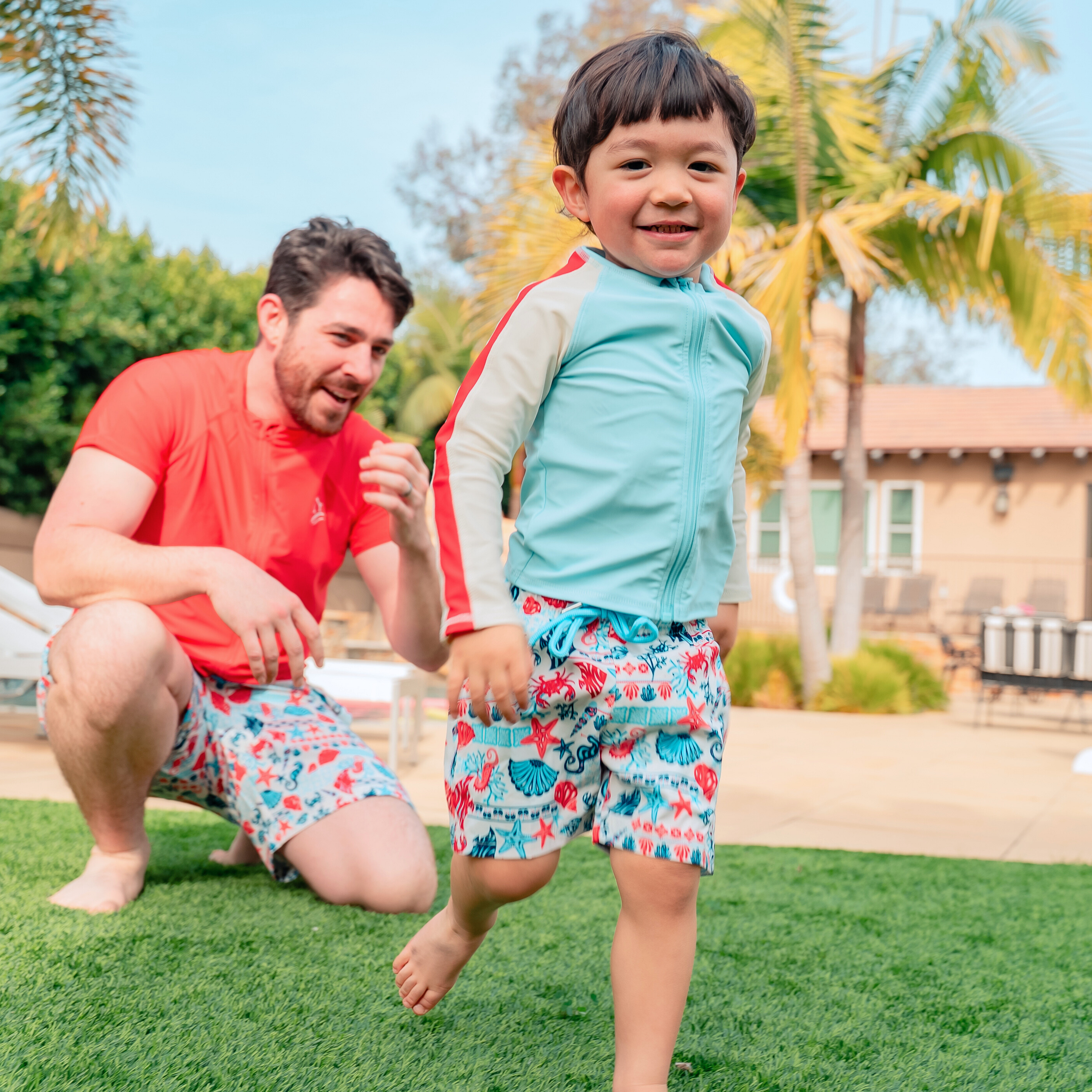 Boys Long Sleeve Zipper Rash Guard and Swim Trunk Set | "Marina"-SwimZip UPF 50+ Sun Protective Swimwear & UV Zipper Rash Guards-pos9