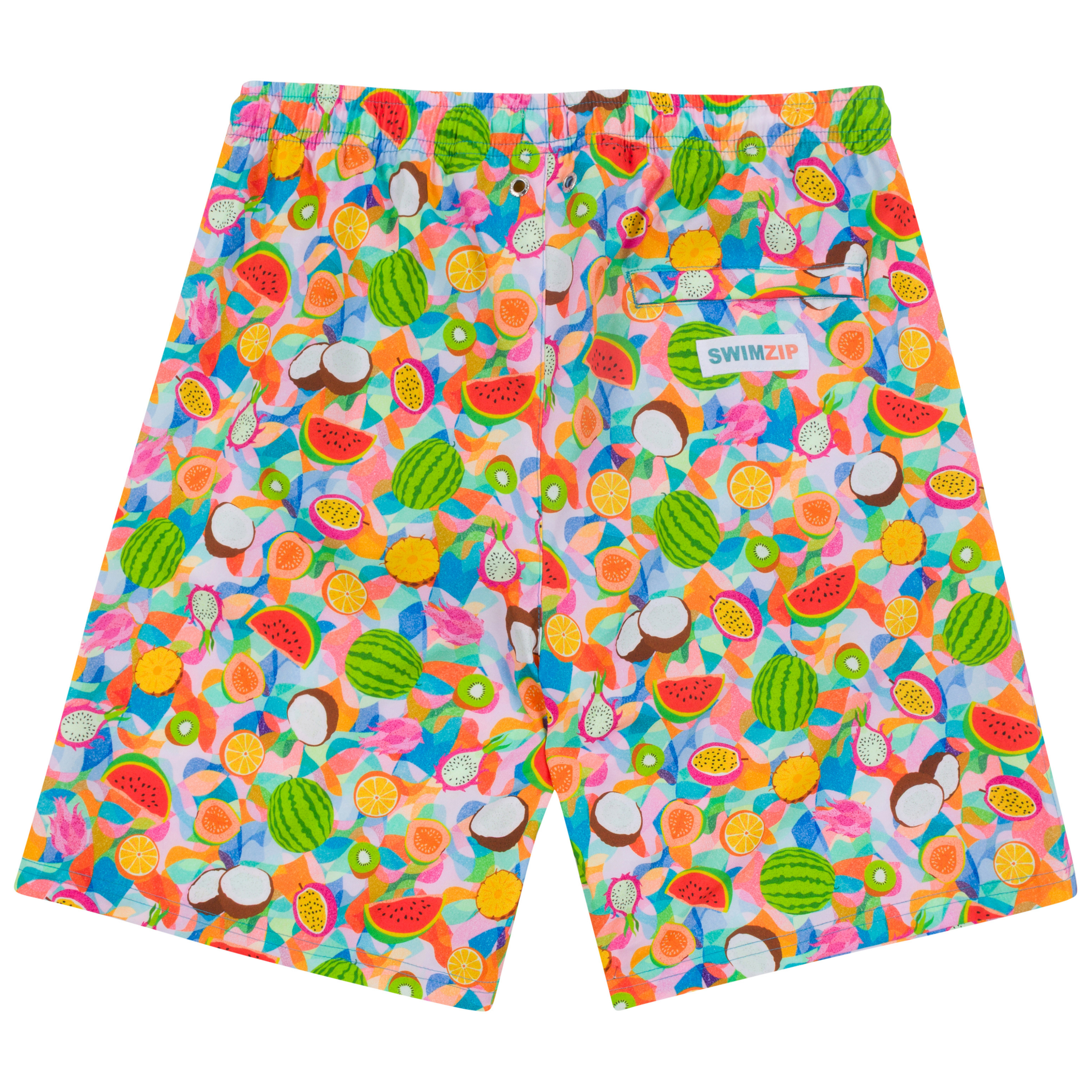 Men's 8" Swim Trunks Boxer Brief Liner | "Fruit Salad"-SwimZip UPF 50+ Sun Protective Swimwear & UV Zipper Rash Guards-pos14