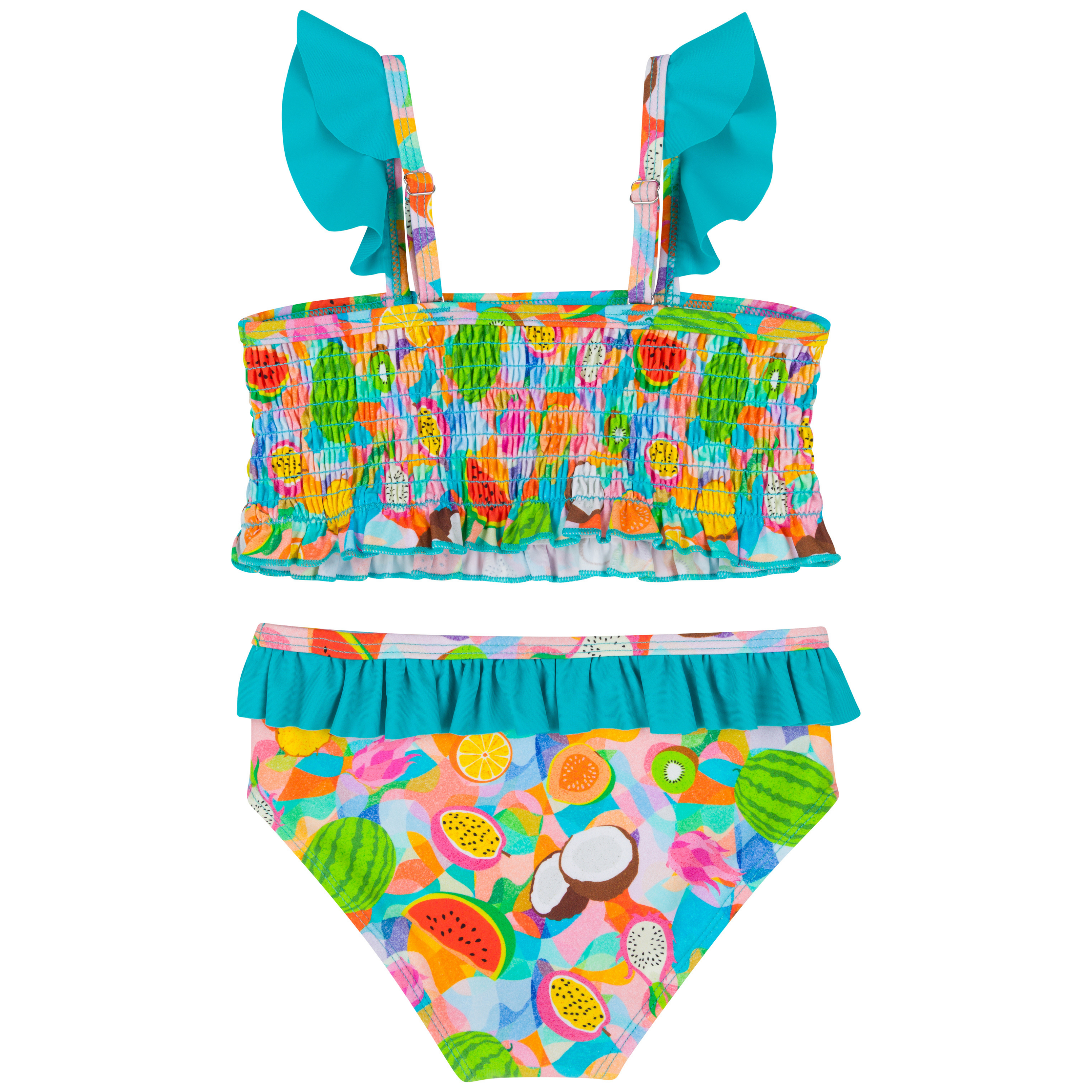 Girls Smocked Bikini (2 Piece) - "Fruit Salad"-SwimZip UPF 50+ Sun Protective Swimwear & UV Zipper Rash Guards-pos11