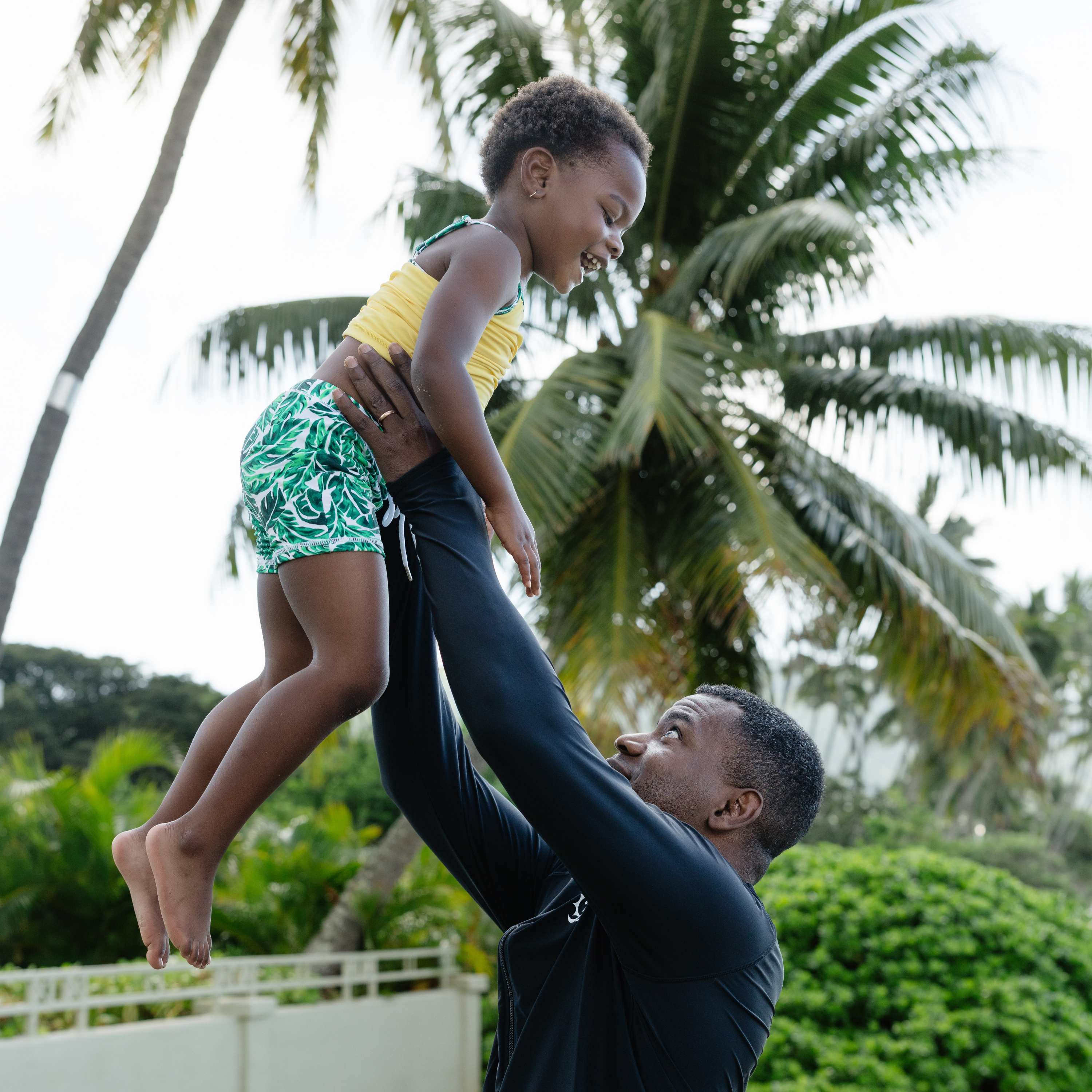 Girls Long Sleeve Rash Guard + Tankini Shorts Set (3 Piece) | "Palm Leaf"-SwimZip UPF 50+ Sun Protective Swimwear & UV Zipper Rash Guards-pos8