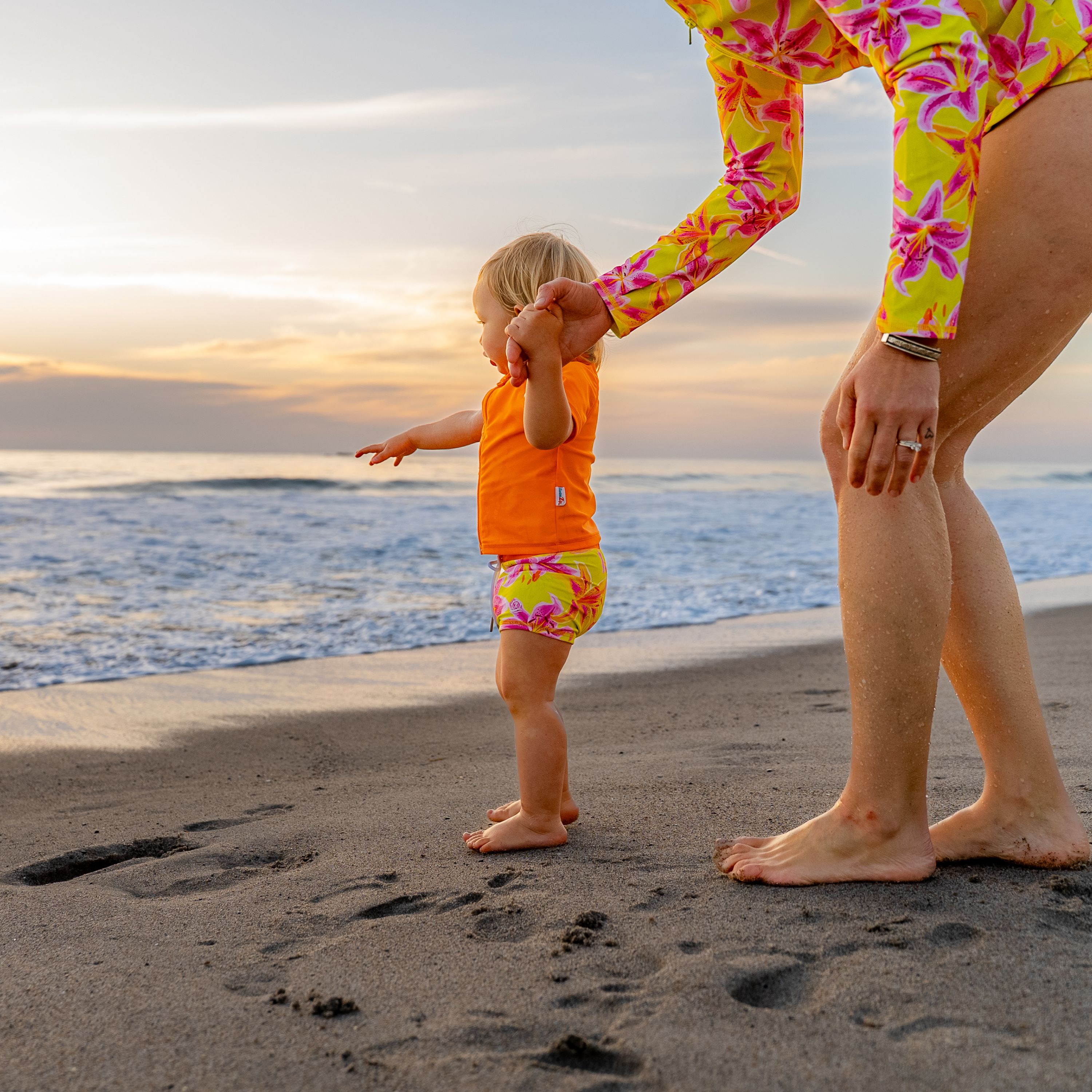 Kids Short Sleeve Zipper Rash Guard Swim Shirt | “Orange”-SwimZip UPF 50+ Sun Protective Swimwear & UV Zipper Rash Guards-pos6