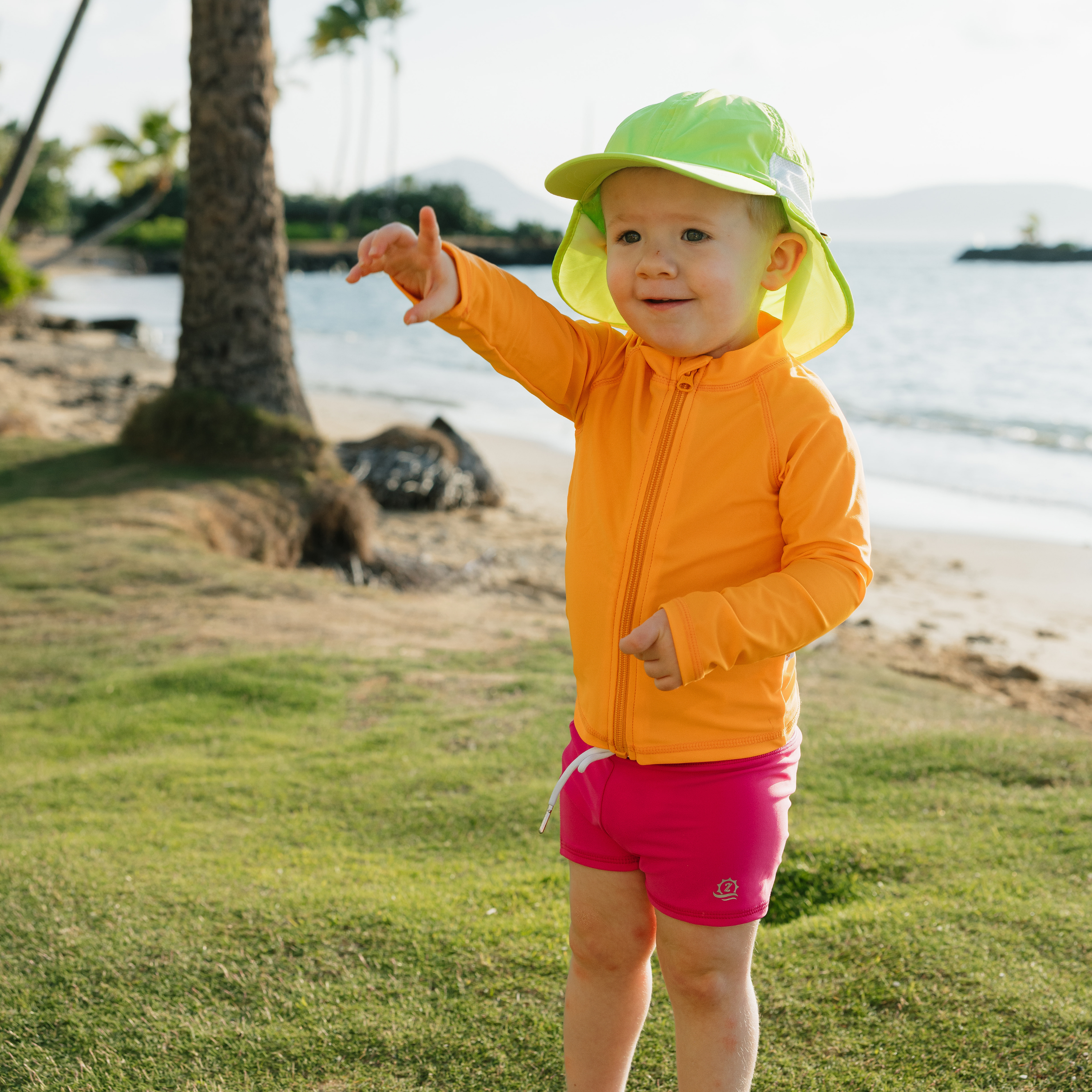 Kids Euro Swim Shorties | "Manic Magenta"-SwimZip UPF 50+ Sun Protective Swimwear & UV Zipper Rash Guards-pos2