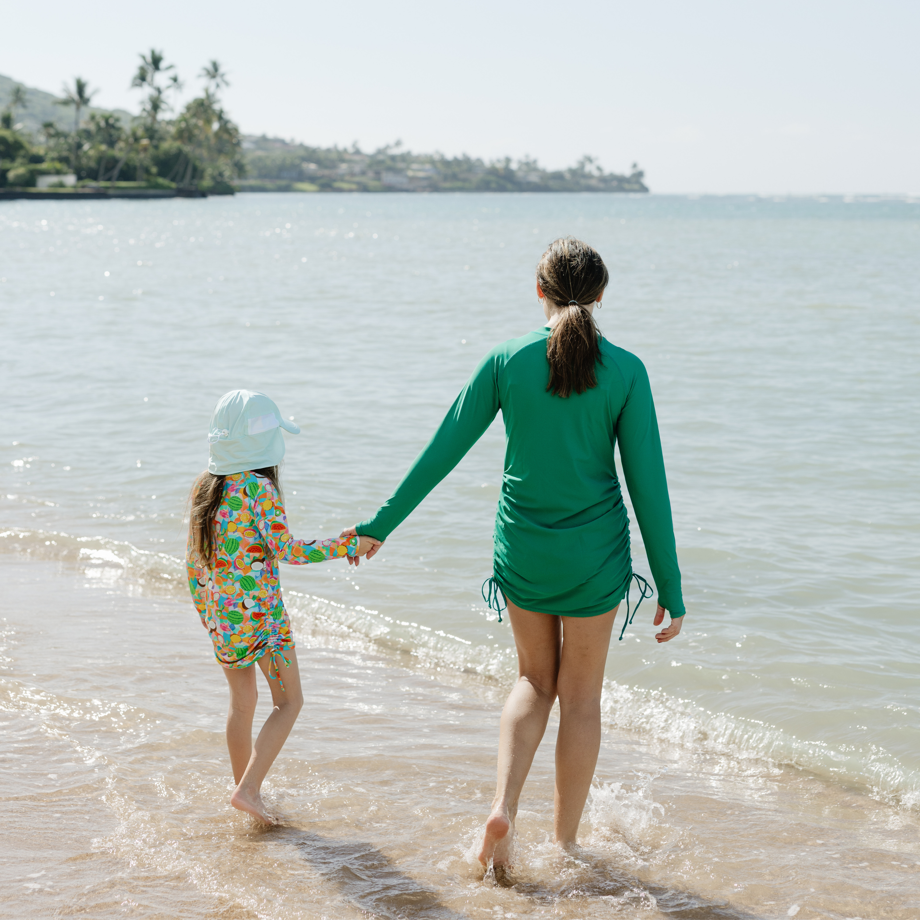 Kids Flap Hat | Mint-SwimZip UPF 50+ Sun Protective Swimwear & UV Zipper Rash Guards-pos8