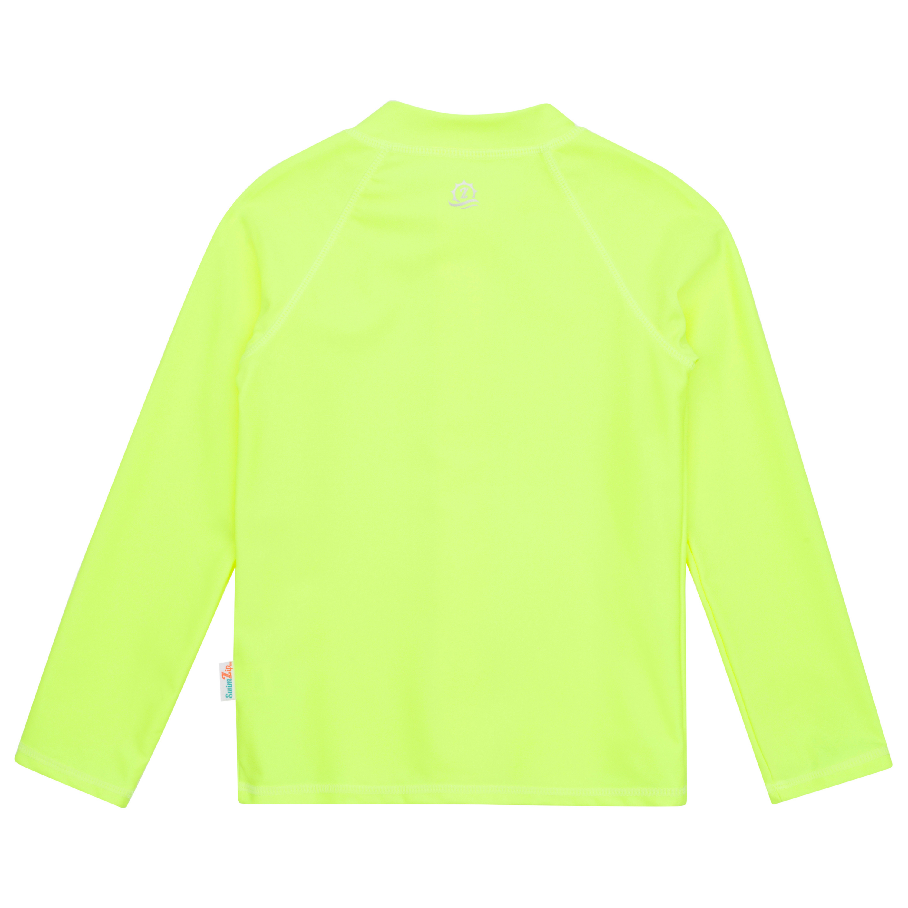 Kids UPF 50+ Long Sleeve Zipper Rash Guard Swim Shirt | "Neon Yellow"-SwimZip UPF 50+ Sun Protective Swimwear & UV Zipper Rash Guards-pos10