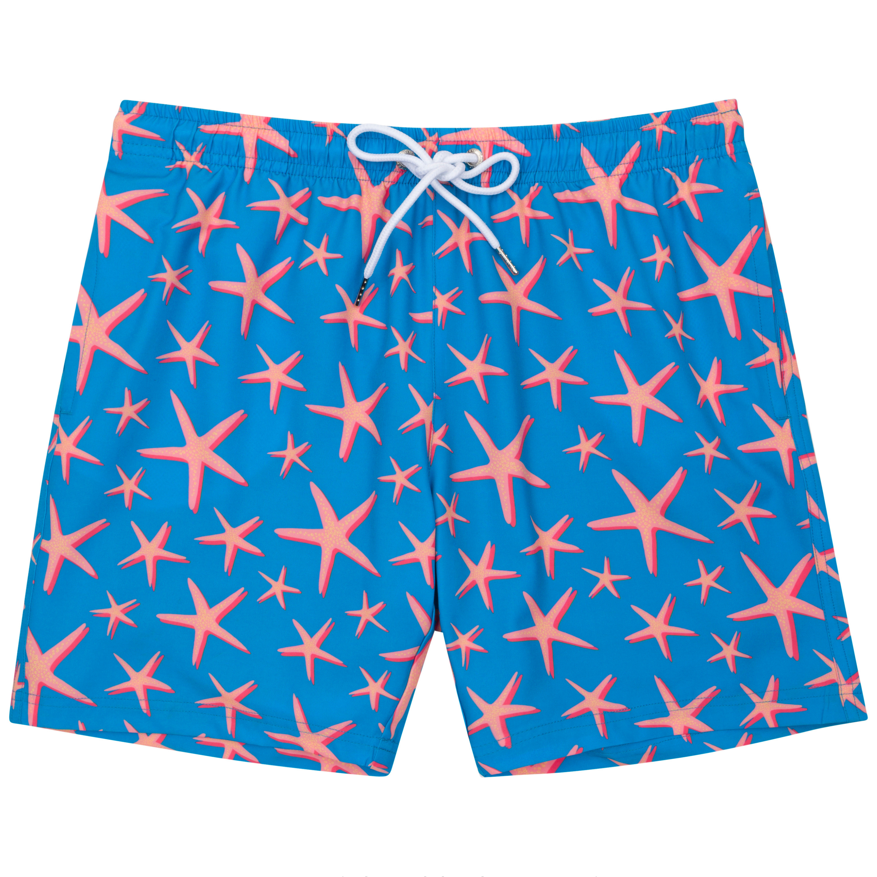 Boys Swim Trunks Boxer Brief Liner (sizes 6-14) | “Starfish"-6-8-Starfish-SwimZip UPF 50+ Sun Protective Swimwear & UV Zipper Rash Guards-pos1