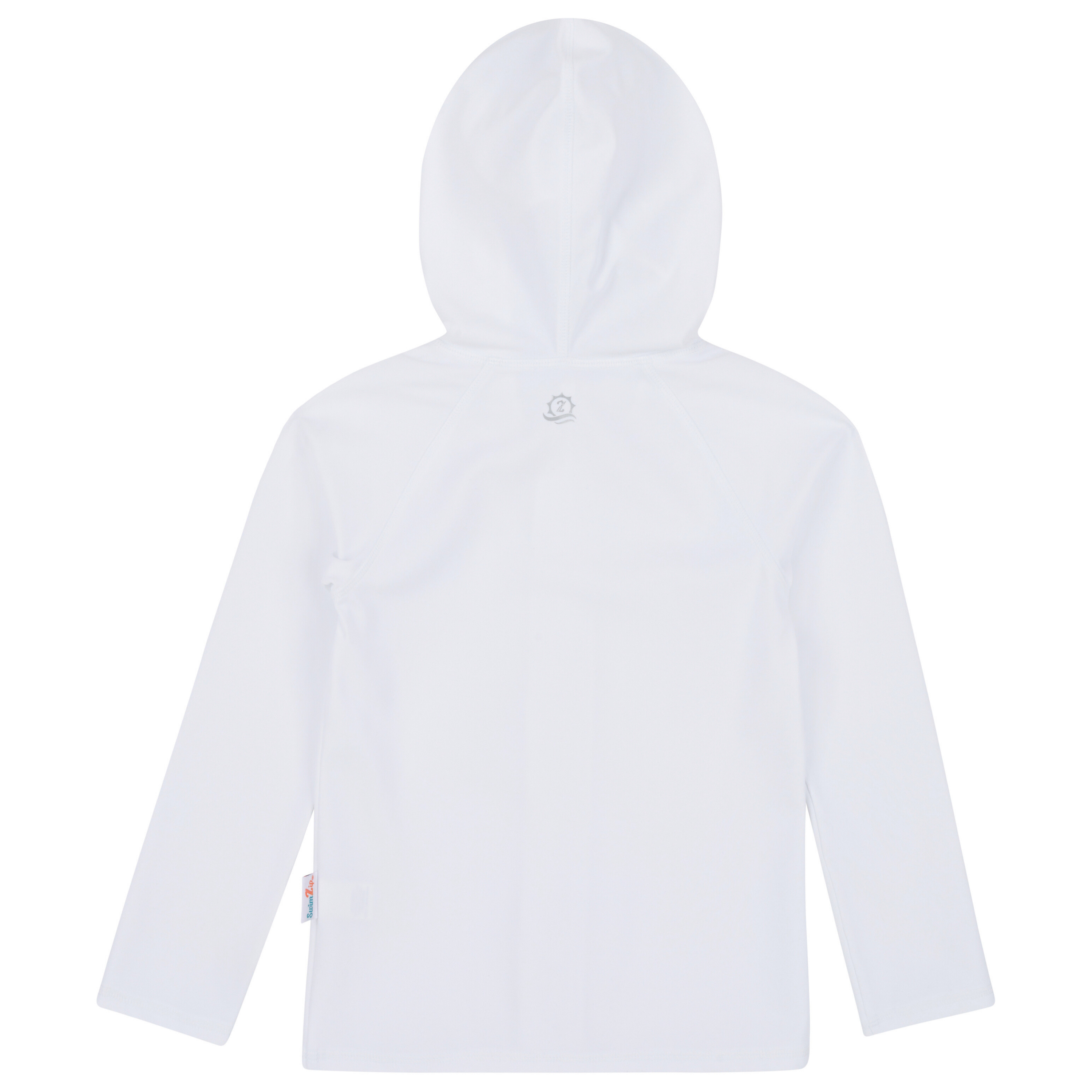 Kids Hooded Long Sleeve Zipper Rash Guard Swim Shirt | "White"-SwimZip UPF 50+ Sun Protective Swimwear & UV Zipper Rash Guards-pos17