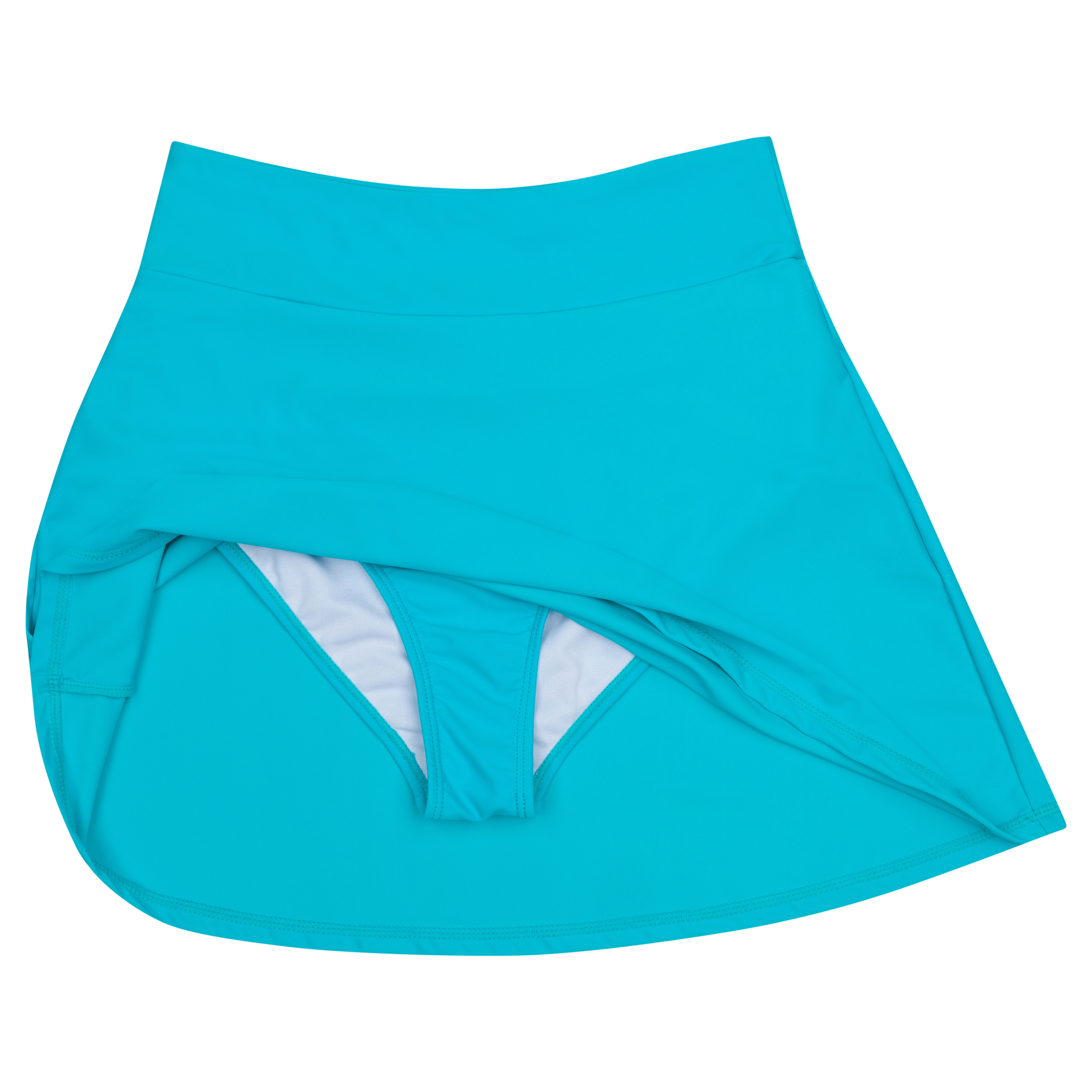 Women's A-Line Swim Skirt Swim Bottom | "Scuba Blue"-SwimZip UPF 50+ Sun Protective Swimwear & UV Zipper Rash Guards-pos7