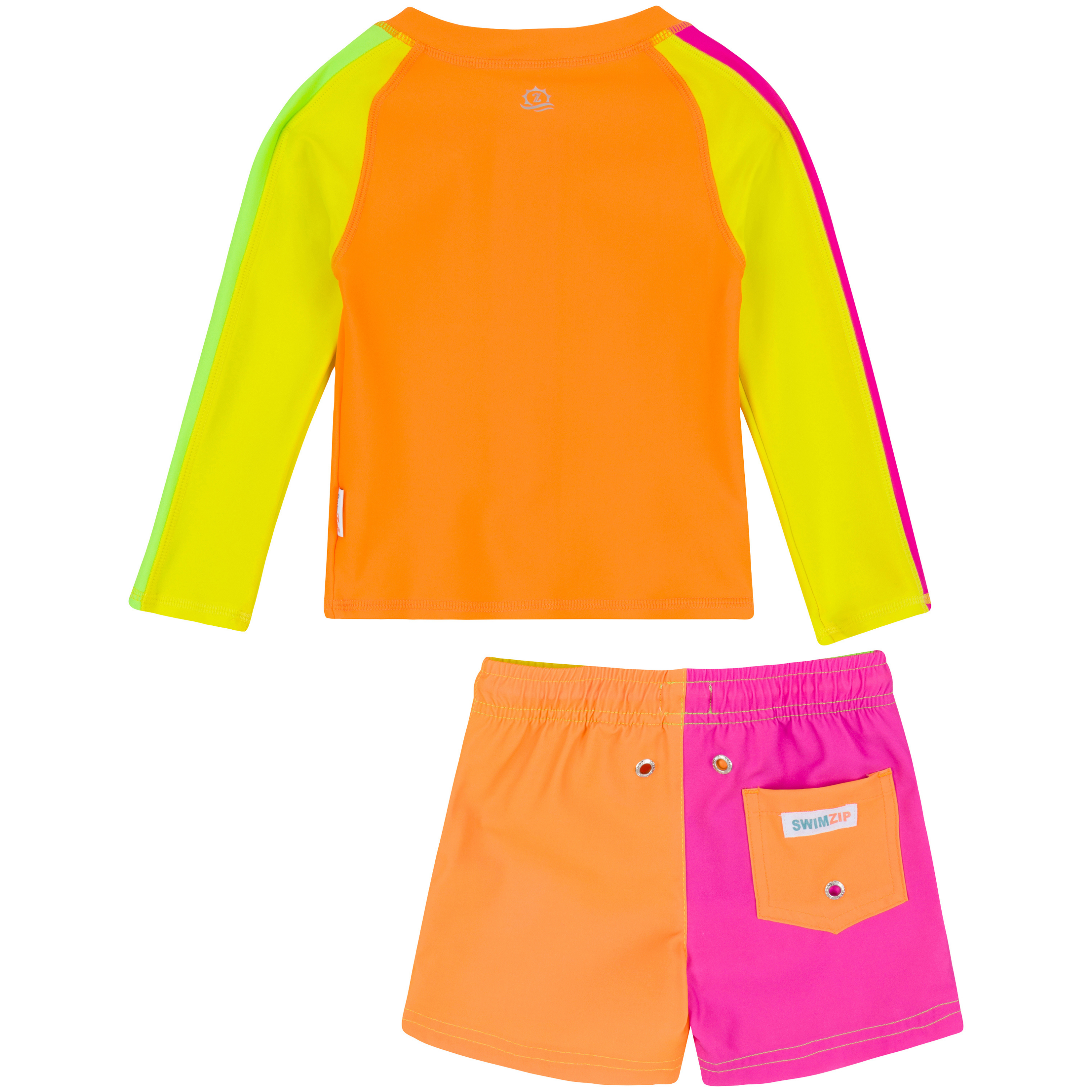 Boys Long Sleeve Zipper Rash Guard and Swim Trunk Set | "Spark"-SwimZip UPF 50+ Sun Protective Swimwear & UV Zipper Rash Guards-pos10