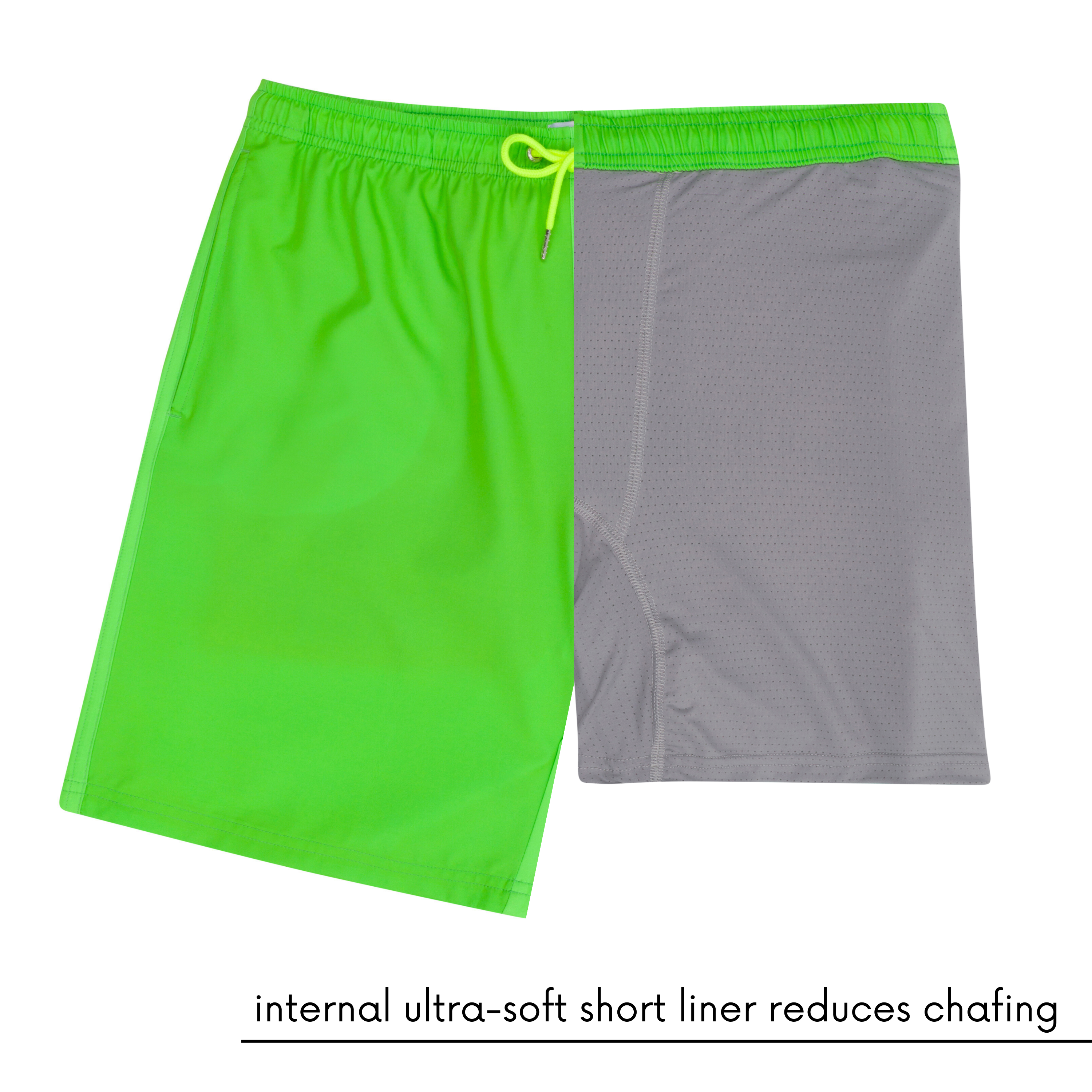 Men's 8" Swim Trunks Boxer Brief Liner | "Neon Green"-SwimZip UPF 50+ Sun Protective Swimwear & UV Zipper Rash Guards-pos5