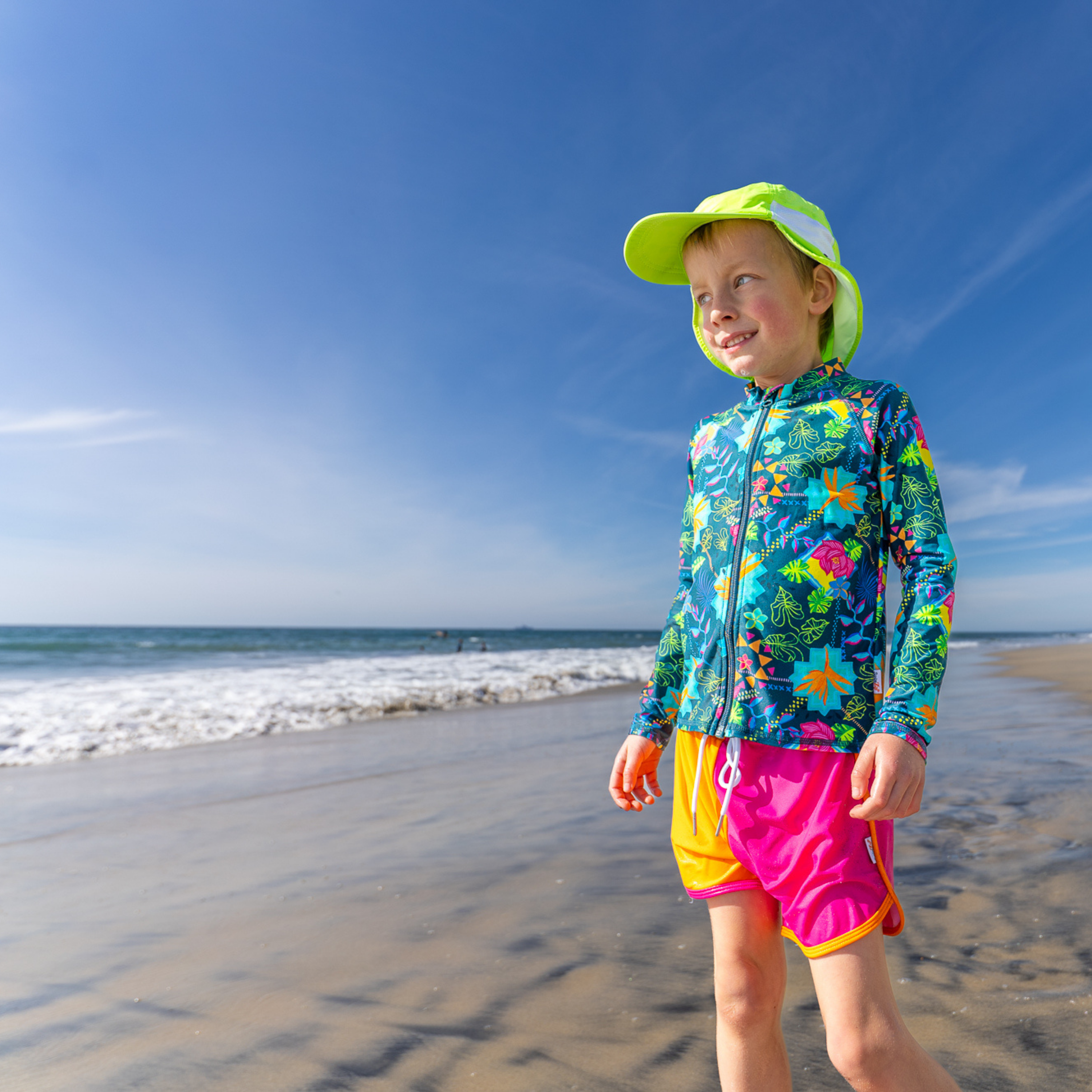 Kids UPF 50+ Long Sleeve Zipper Rash Guard Swim Shirt | "Summer Max"-SwimZip UPF 50+ Sun Protective Swimwear & UV Zipper Rash Guards-pos7