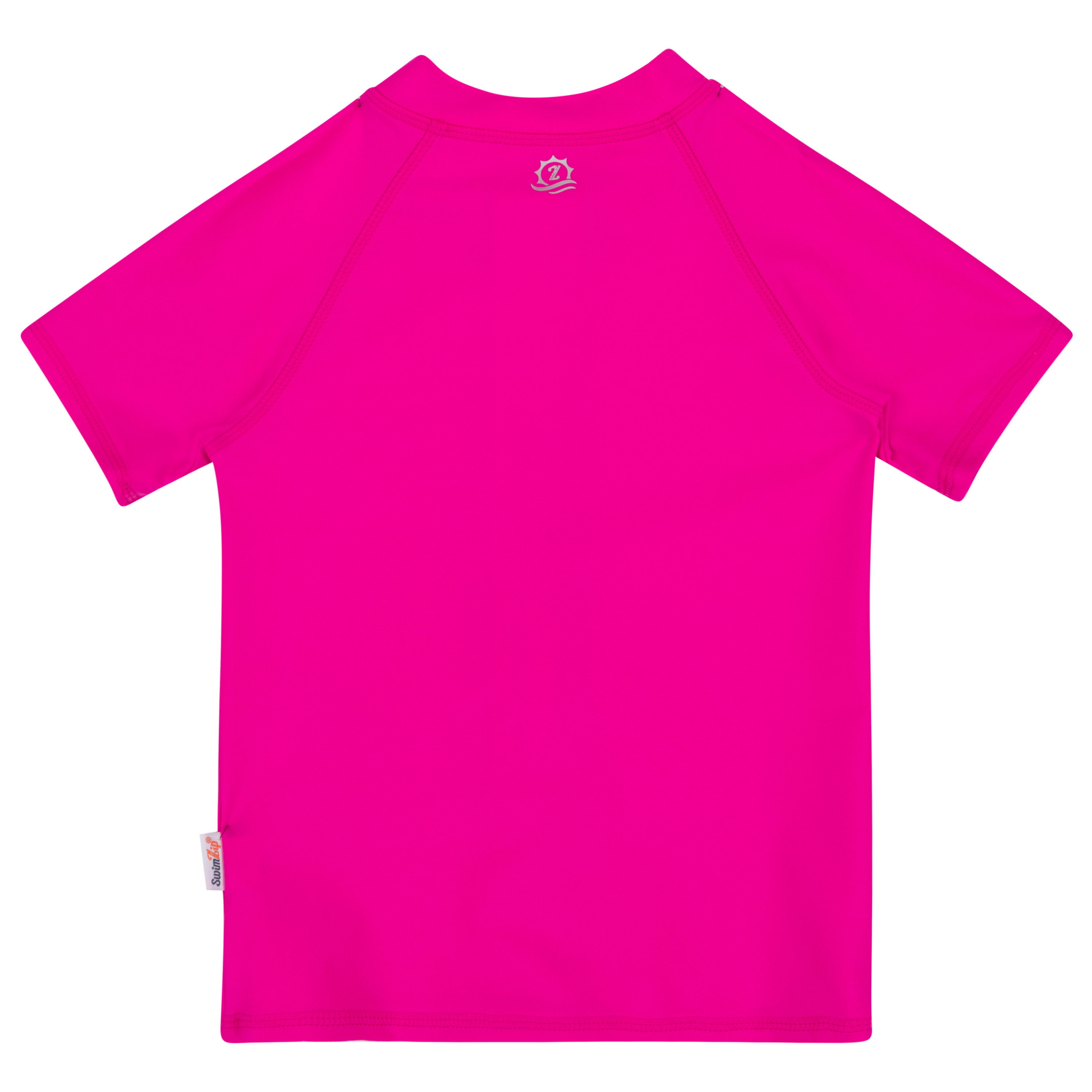 Kids Short Sleeve Zipper Rash Guard Swim Shirt | “Manic Magenta"-SwimZip UPF 50+ Sun Protective Swimwear & UV Zipper Rash Guards-pos10