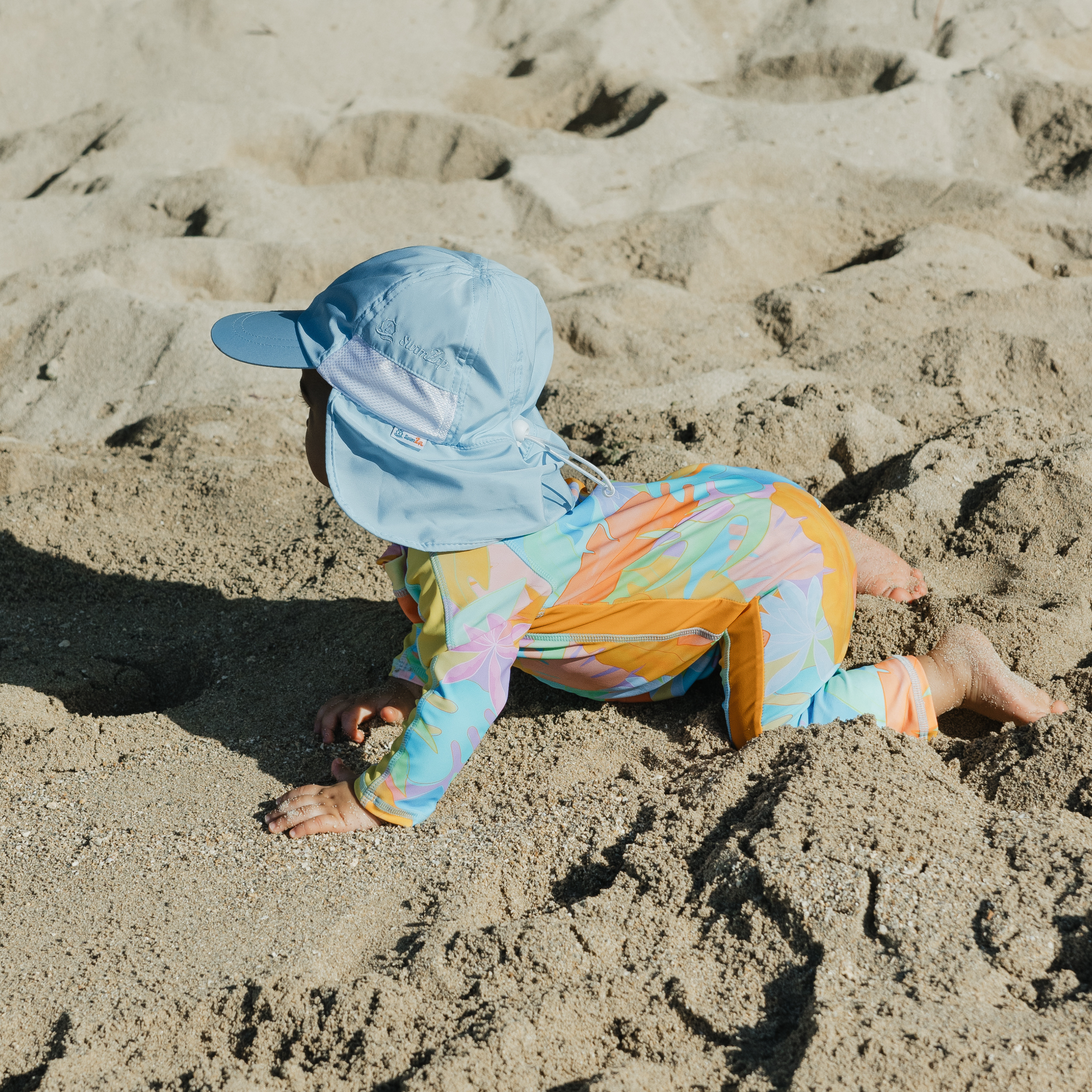 Sunsuit - Long Sleeve Romper Swimsuit | "Vibrant Vacay"-SwimZip UPF 50+ Sun Protective Swimwear & UV Zipper Rash Guards-pos5