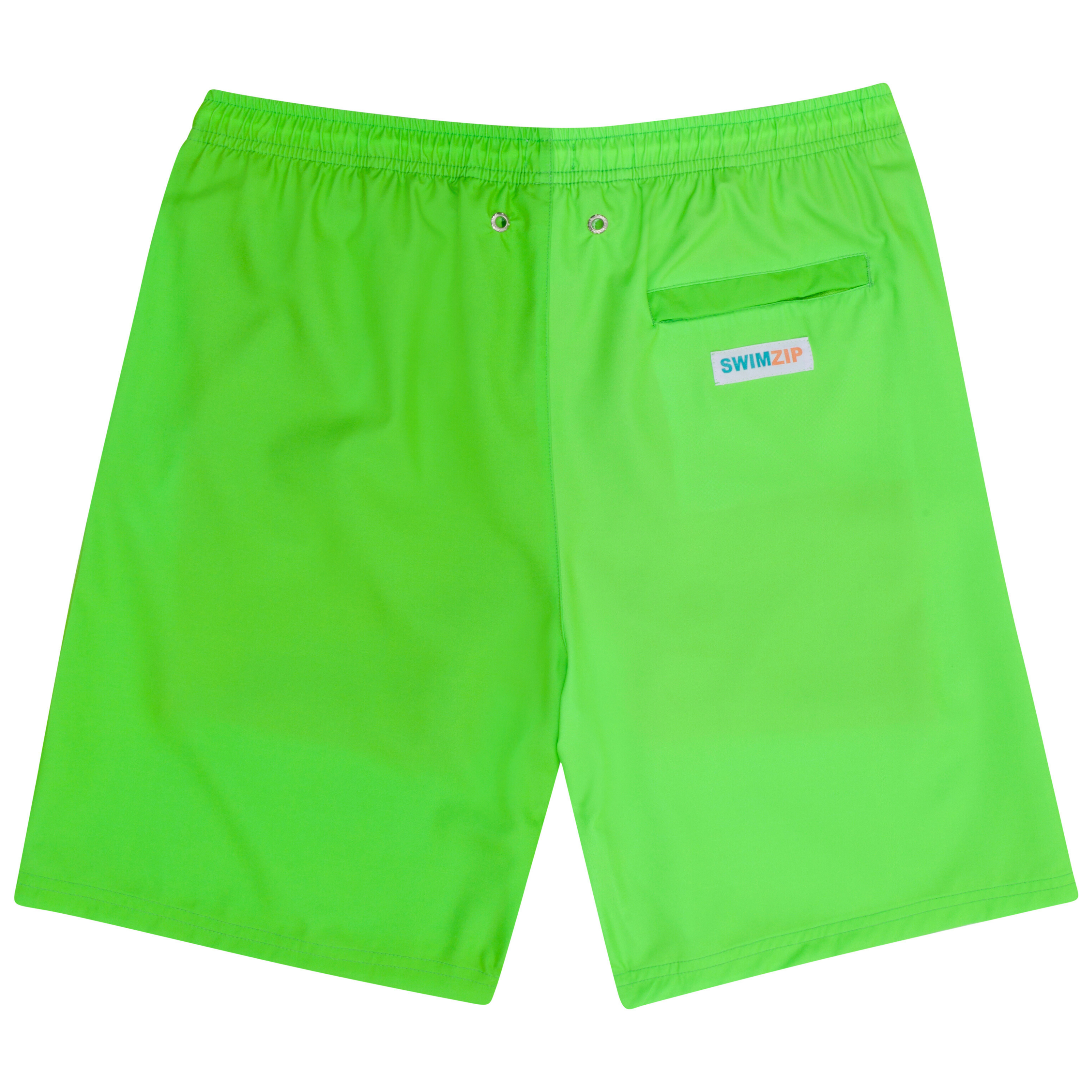 Men's 8" Swim Trunks Boxer Brief Liner | "Neon Green"-SwimZip UPF 50+ Sun Protective Swimwear & UV Zipper Rash Guards-pos9