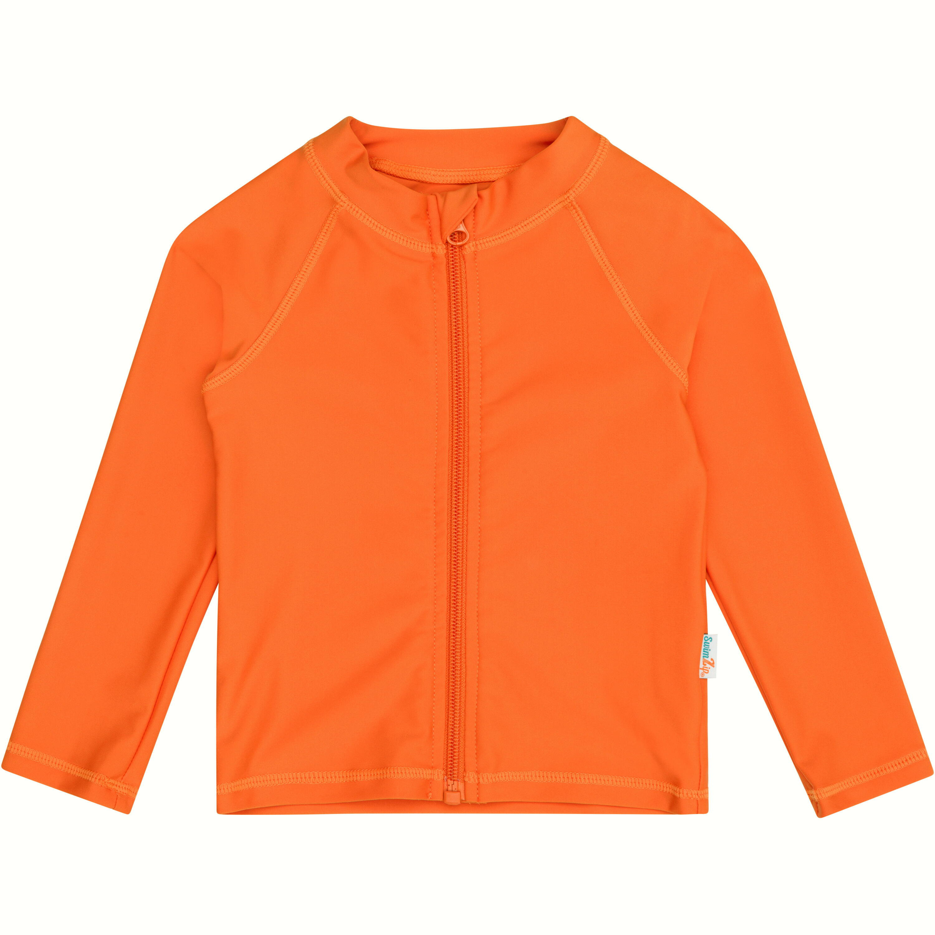 Kids UPF 50+ Long Sleeve Zipper Rash Guard Swim Shirt | "Desert Orange"-SwimZip UPF 50+ Sun Protective Swimwear & UV Zipper Rash Guards-pos1