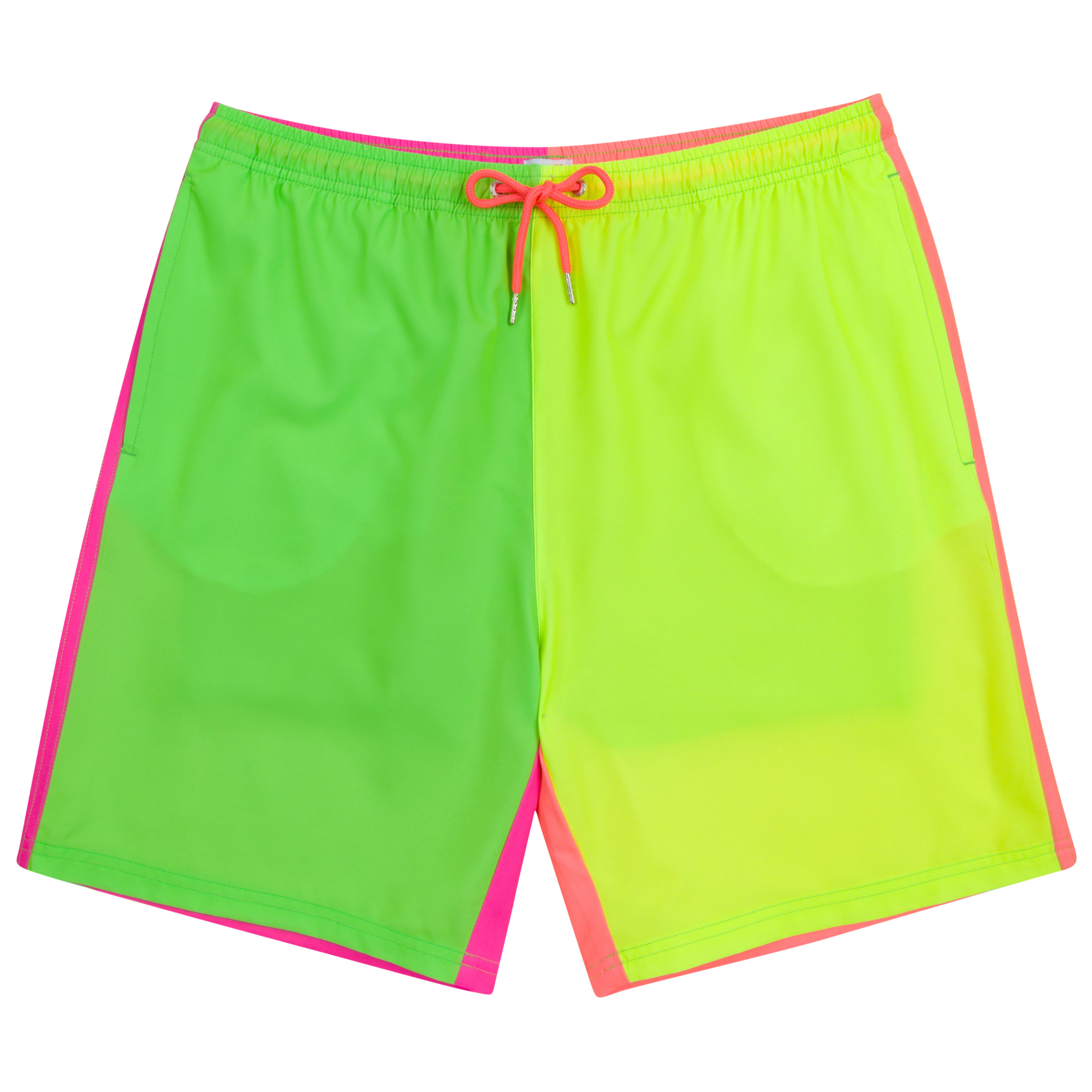 Men's 8" Swim Trunks Boxer Brief Liner | "Neon Sunrise"-S-Neon Sunrise-SwimZip UPF 50+ Sun Protective Swimwear & UV Zipper Rash Guards-pos1