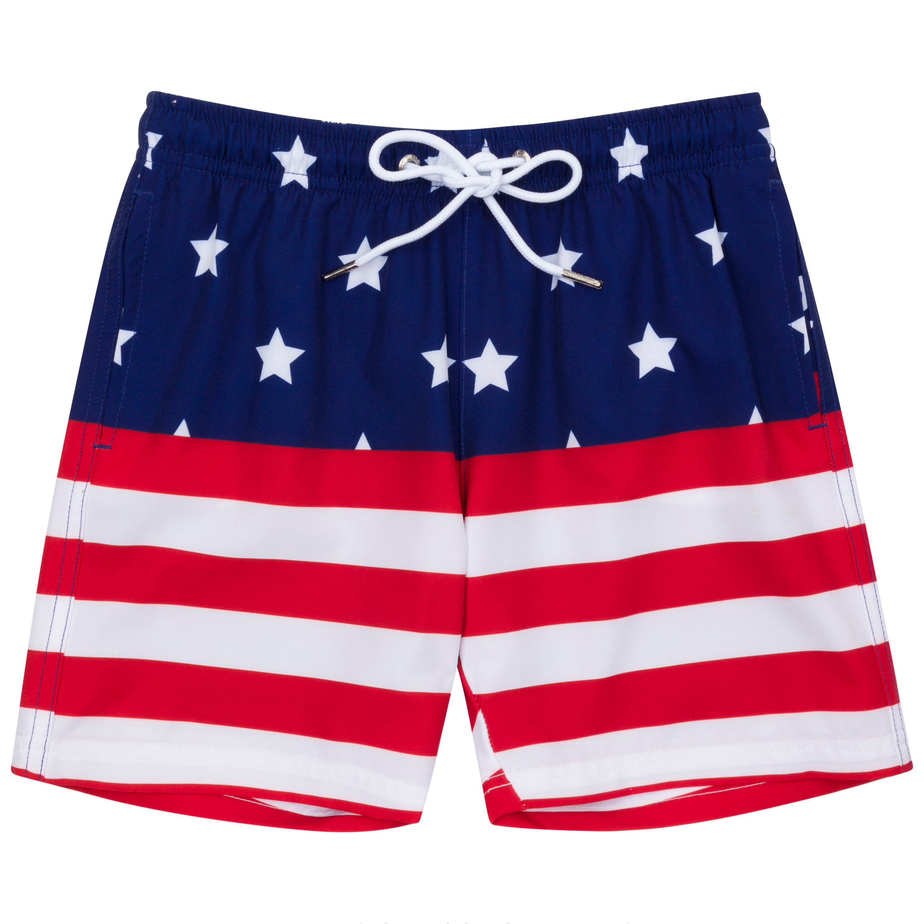 Boys Swim Trunks Boxer Brief Liner (sizes 6-14) | “Americana"-6-8-Americana-SwimZip UPF 50+ Sun Protective Swimwear & UV Zipper Rash Guards-pos1