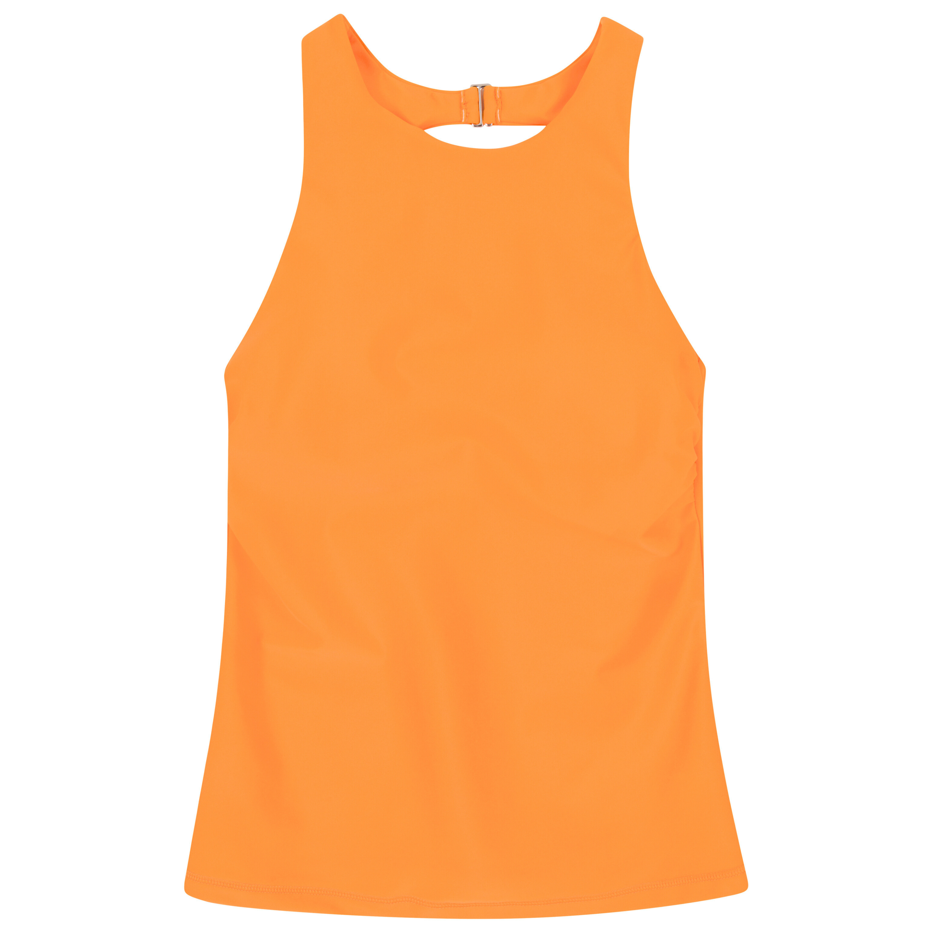 Women’s High Neck Fitted Tankini Top | “Orange"-XS-Orange-SwimZip UPF 50+ Sun Protective Swimwear & UV Zipper Rash Guards-pos1