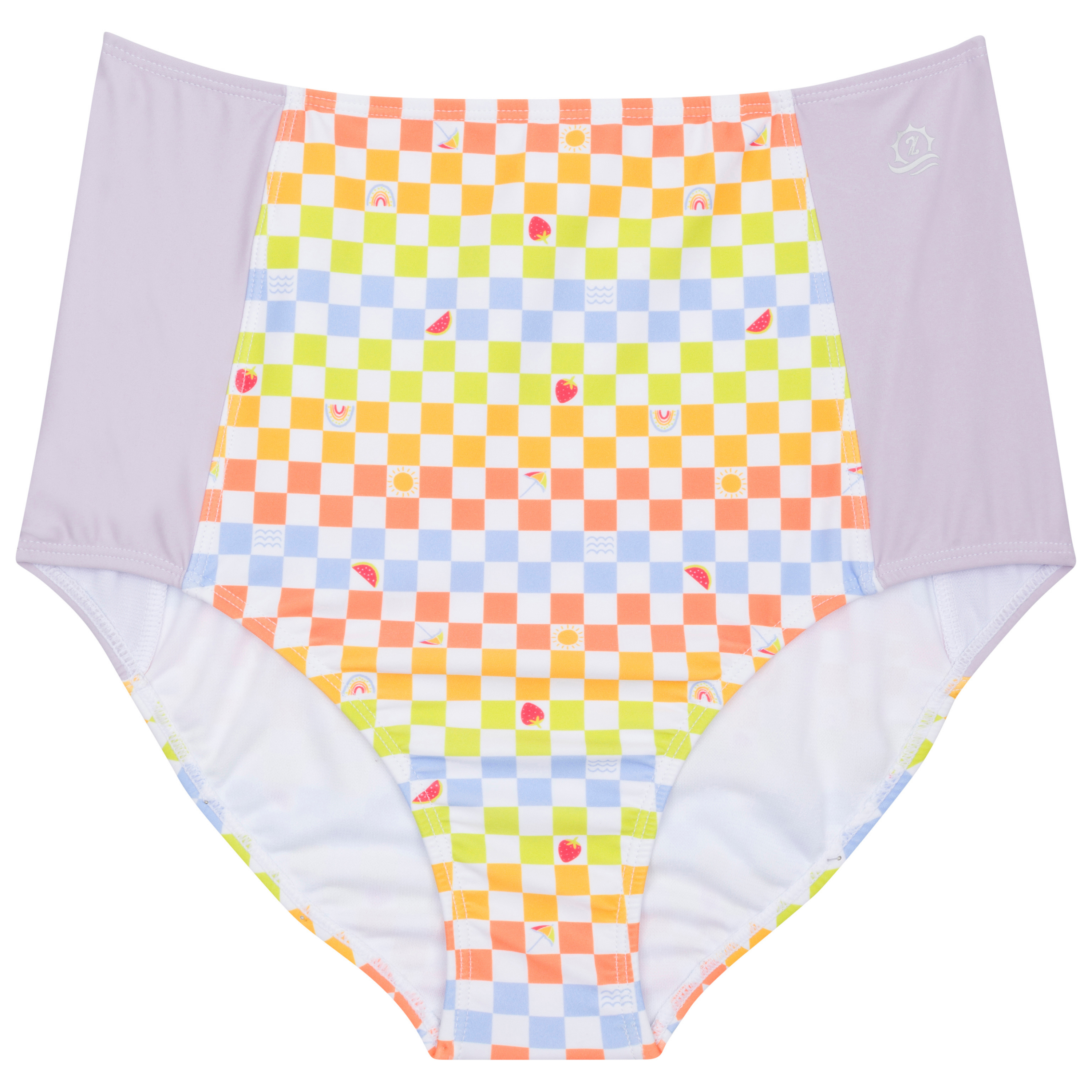 Women's High Waist Bikini Bottoms | "Gamified"-XS-Gamified-SwimZip UPF 50+ Sun Protective Swimwear & UV Zipper Rash Guards-pos1