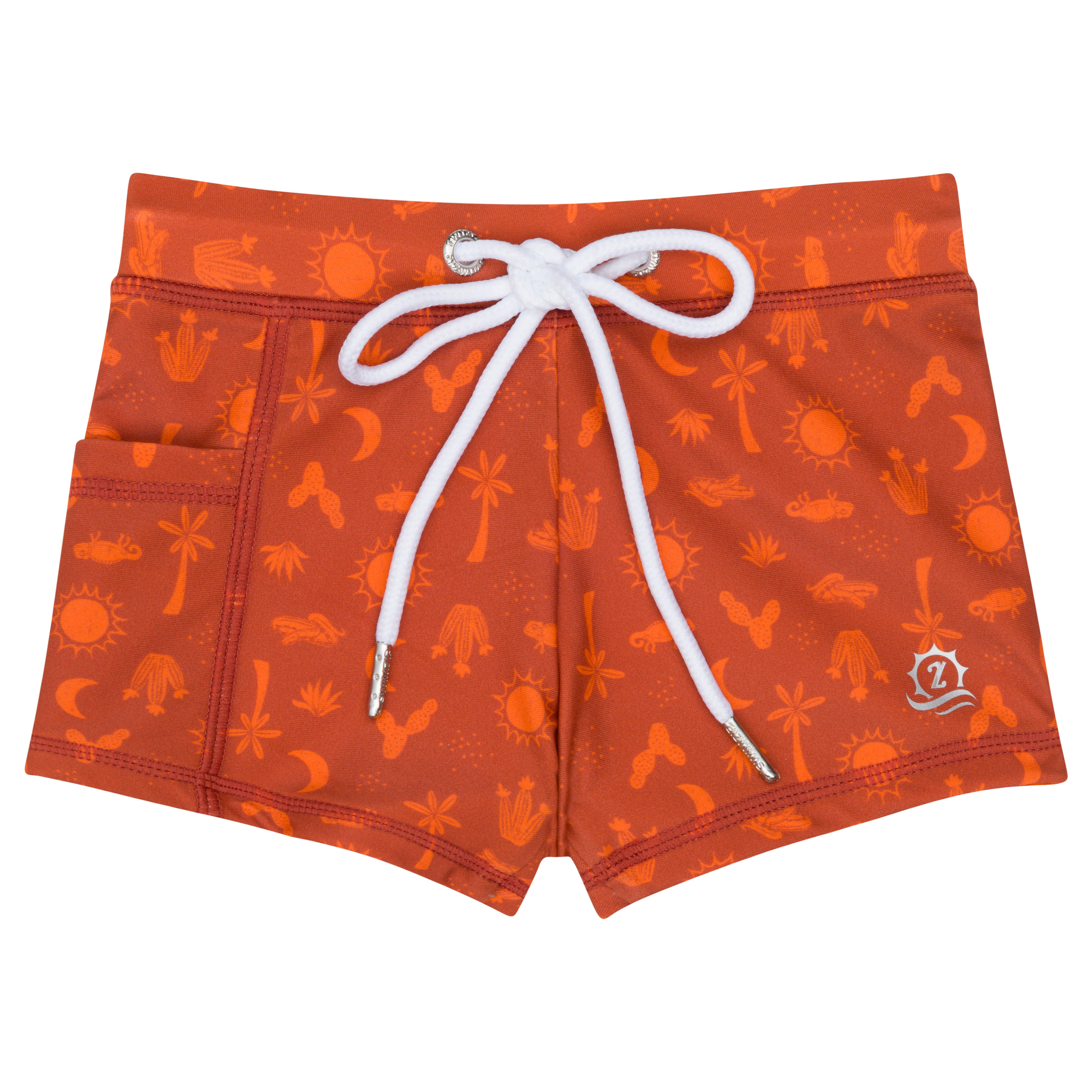 Kids Euro Swim Shorties | "Desert"-6-12 Month-Desert-SwimZip UPF 50+ Sun Protective Swimwear & UV Zipper Rash Guards-pos1