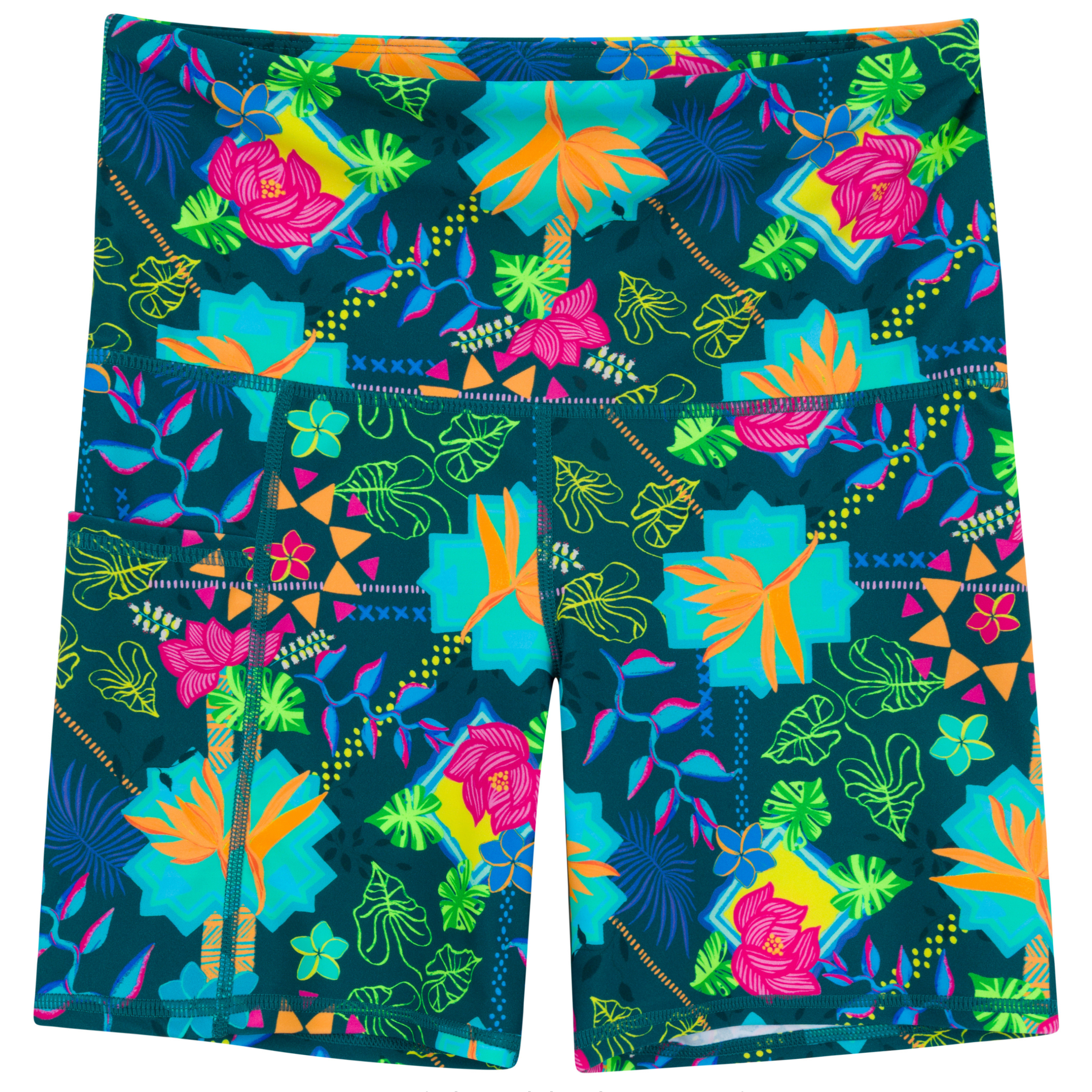 Women's Long Swim Bike Short with Pocket | “Summer Max"-XS-Summer Max-SwimZip UPF 50+ Sun Protective Swimwear & UV Zipper Rash Guards-pos1