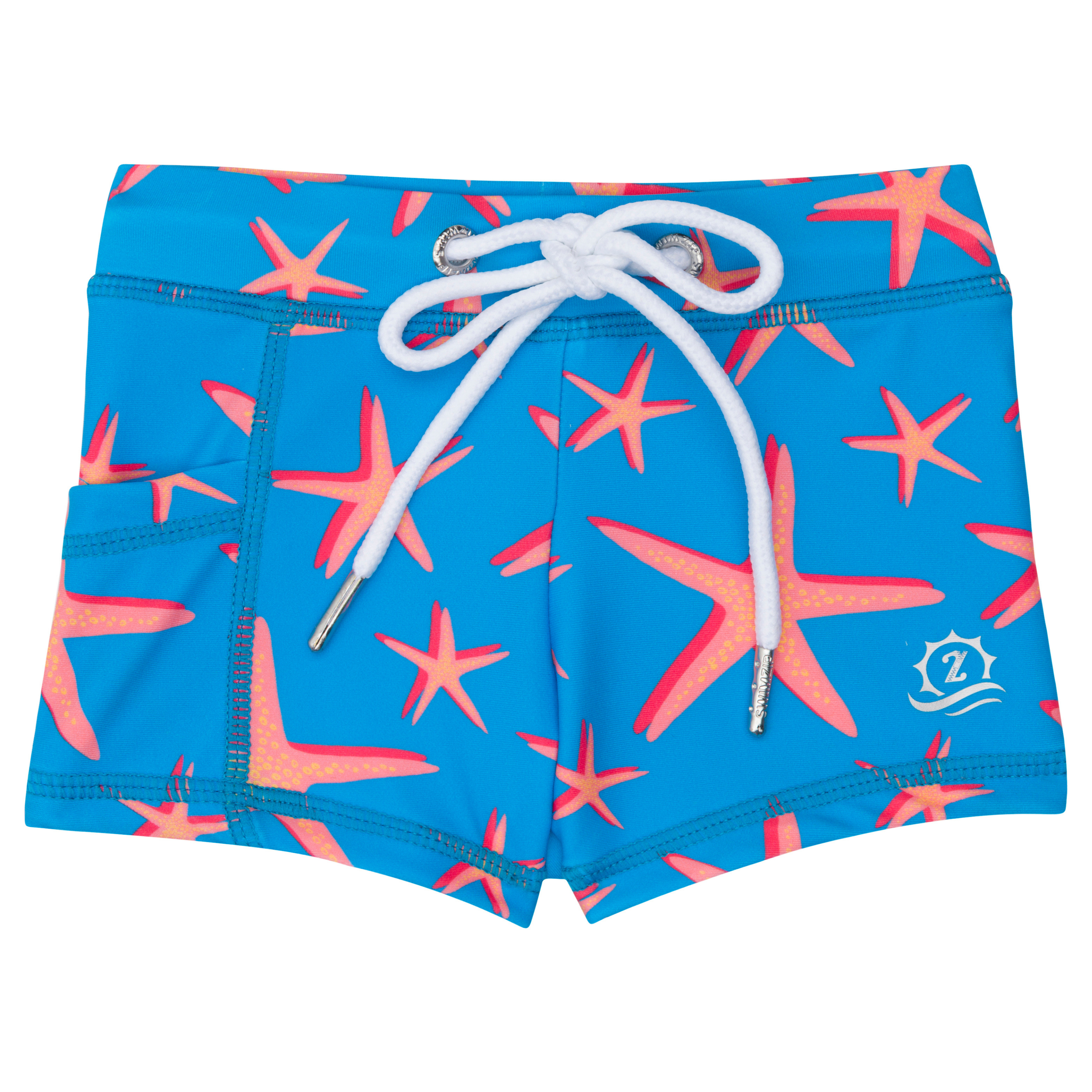 Kids Euro Swim Shorties | "Starfish"-6-12 Month-Starfish-SwimZip UPF 50+ Sun Protective Swimwear & UV Zipper Rash Guards-pos1