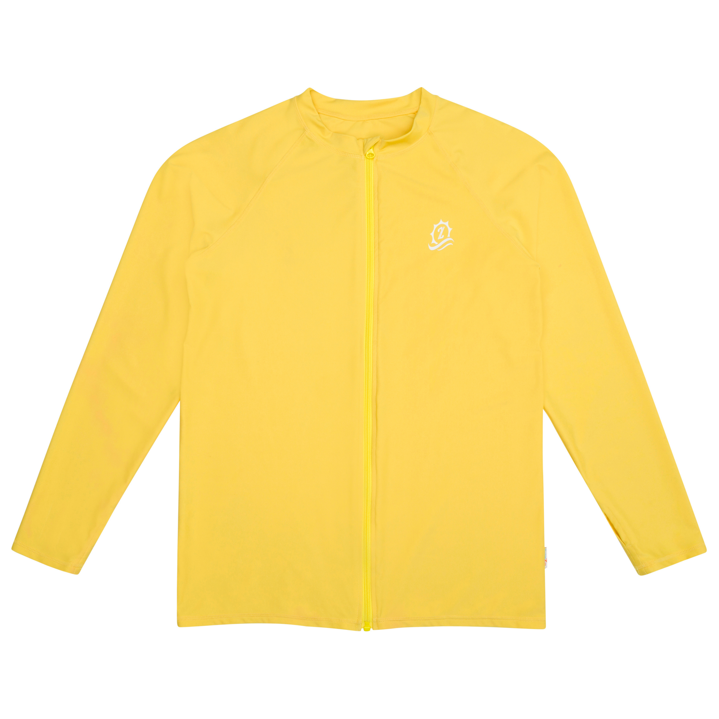 Men's Long Sleeve Rash Guard | "Yellow”-S-Yellow-SwimZip UPF 50+ Sun Protective Swimwear & UV Zipper Rash Guards-pos1