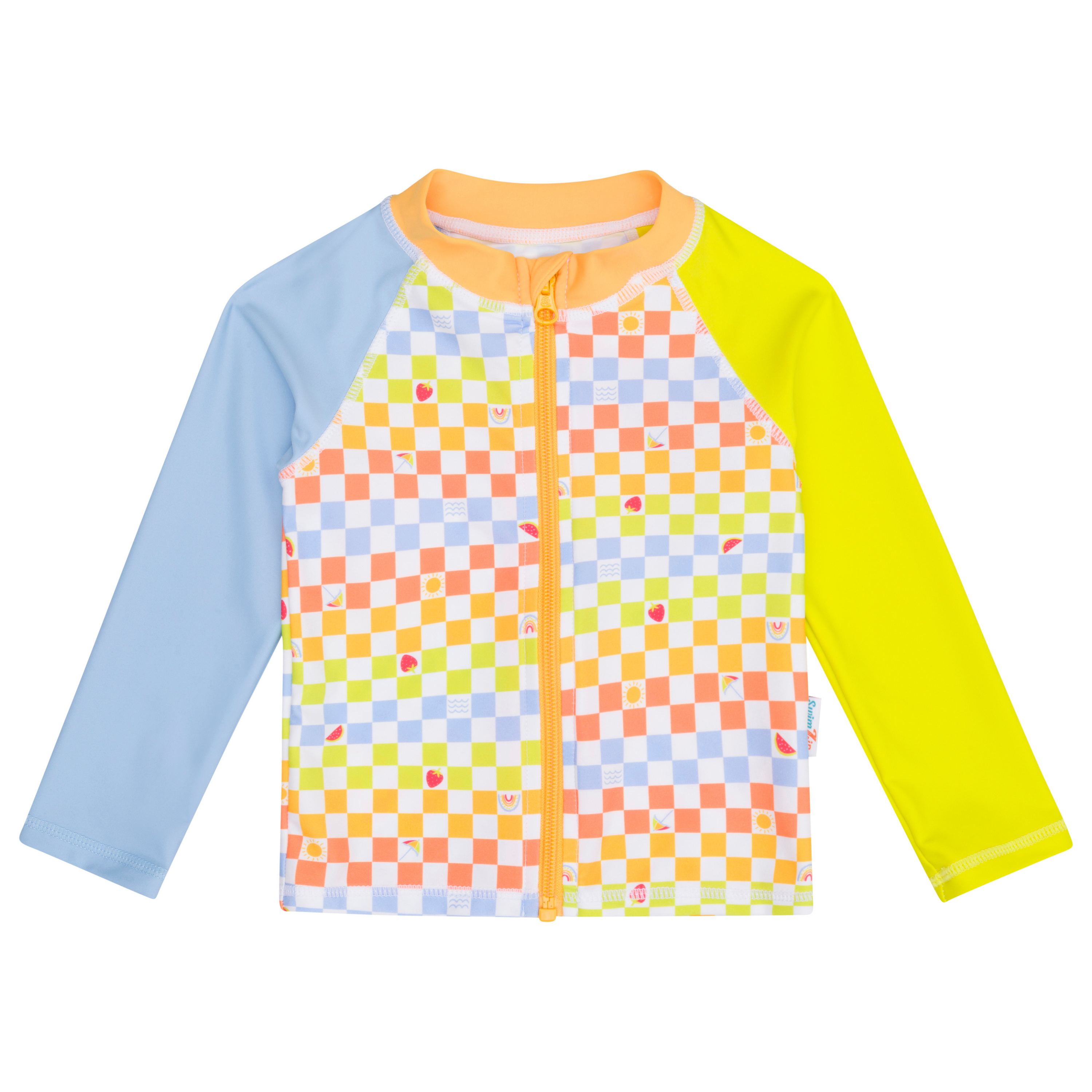 Kids UPF 50+ Long Sleeve Zipper Rash Guard Swim Shirt | "Gamified"-6-12 Month-Gamified-SwimZip UPF 50+ Sun Protective Swimwear & UV Zipper Rash Guards-pos1