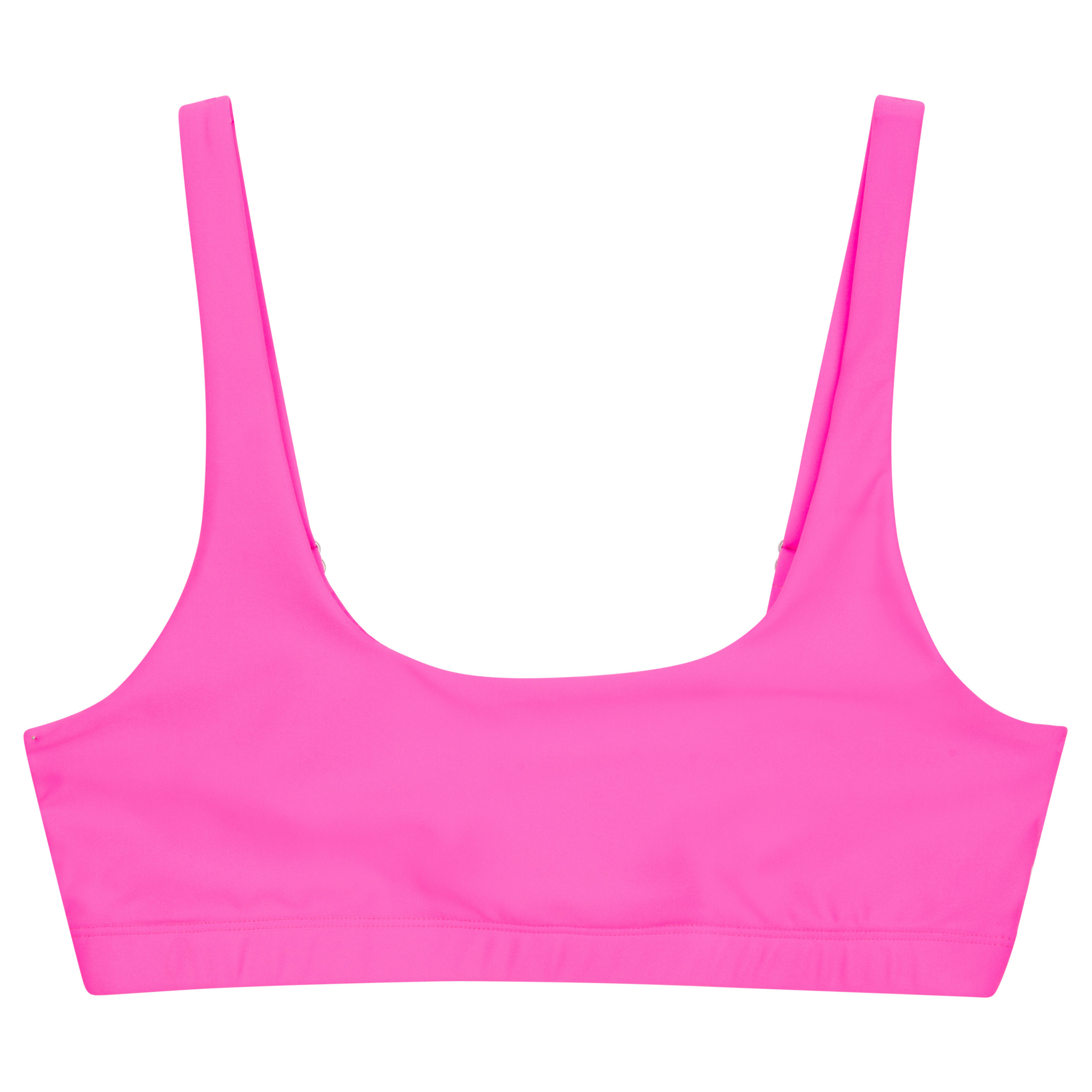 Women's Scoop Neck Bikini Top | "Neon Pink"-XS-Neon Pink-SwimZip UPF 50+ Sun Protective Swimwear & UV Zipper Rash Guards-pos1