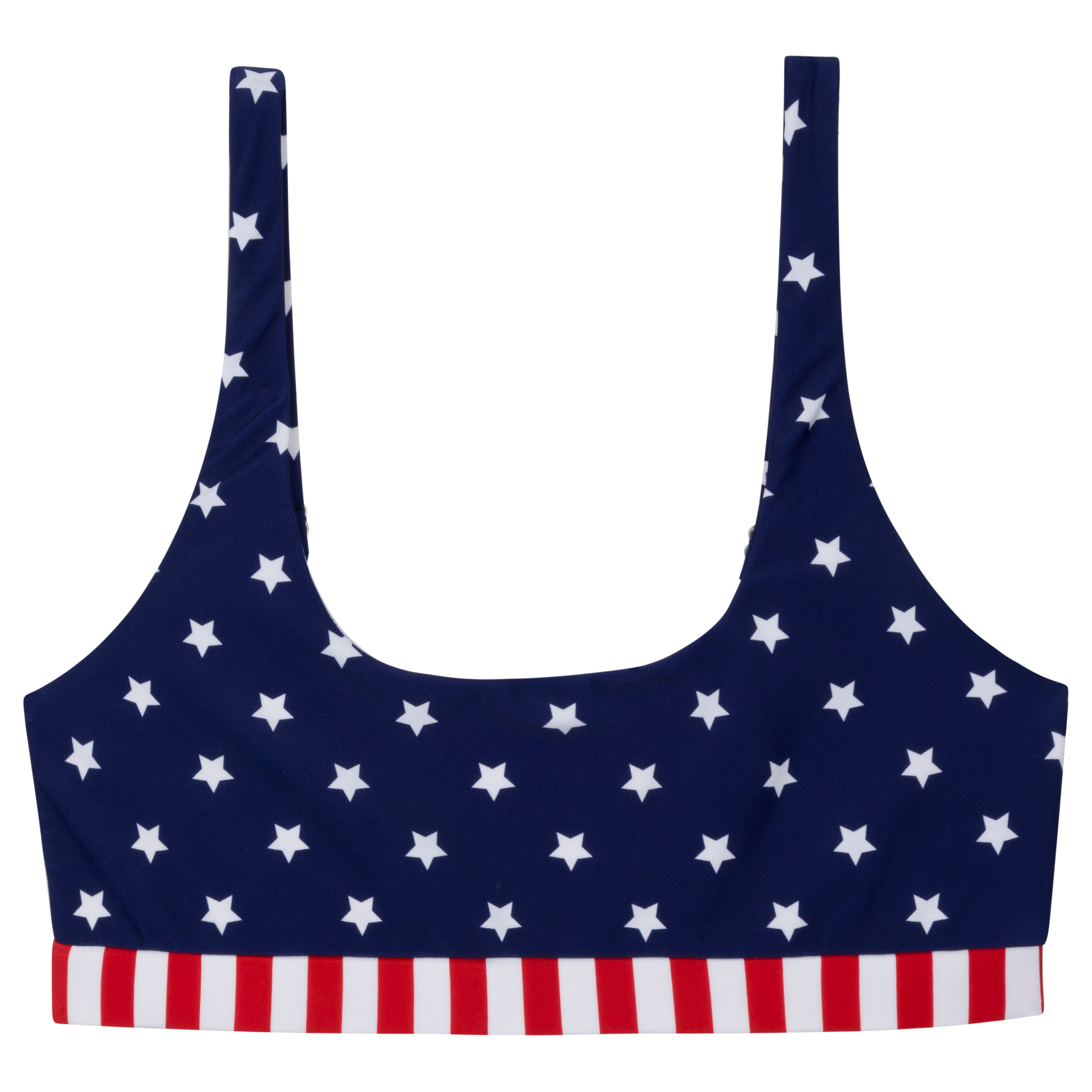 Women's Scoop Neck Bikini Top | "Americana"-XS-Americana-SwimZip UPF 50+ Sun Protective Swimwear & UV Zipper Rash Guards-pos1