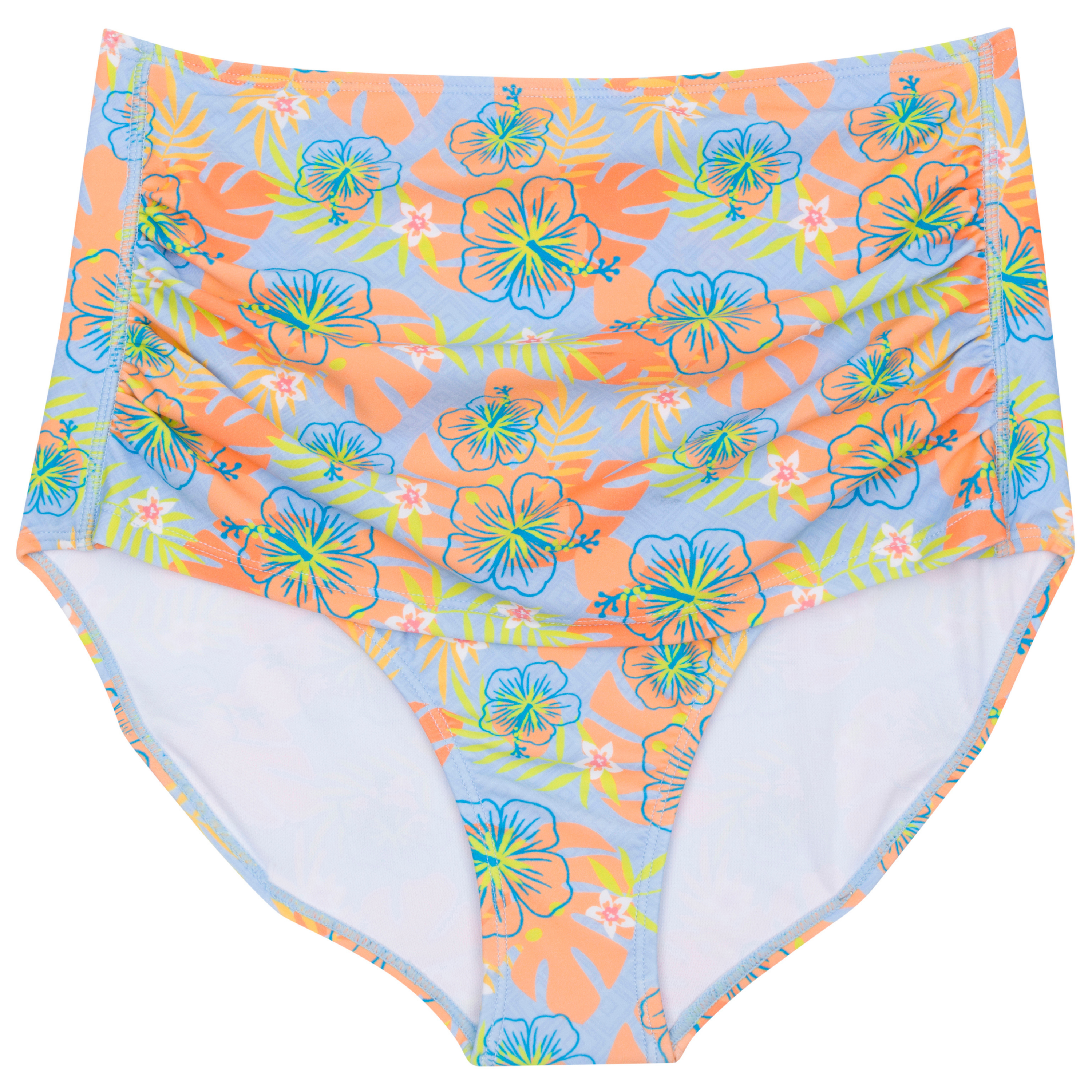 Women's High Waist Bikini Bottoms Ruched | "Groovy"-XS-Groovy-SwimZip UPF 50+ Sun Protective Swimwear & UV Zipper Rash Guards-pos1
