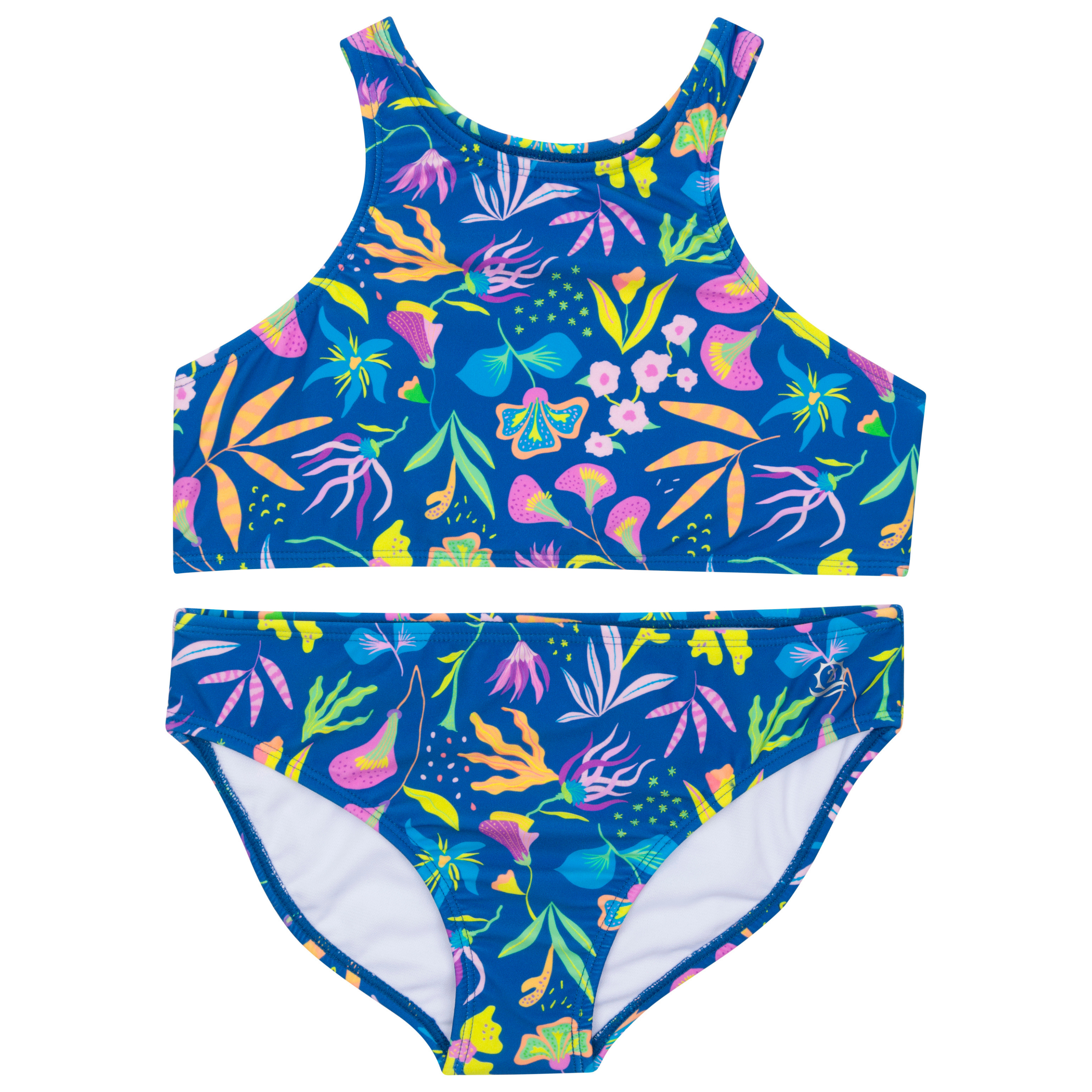 Girls Halter Top Bikini Set (2 Piece) | "Tropadelic"-2T-Tropadelic-SwimZip UPF 50+ Sun Protective Swimwear & UV Zipper Rash Guards-pos1
