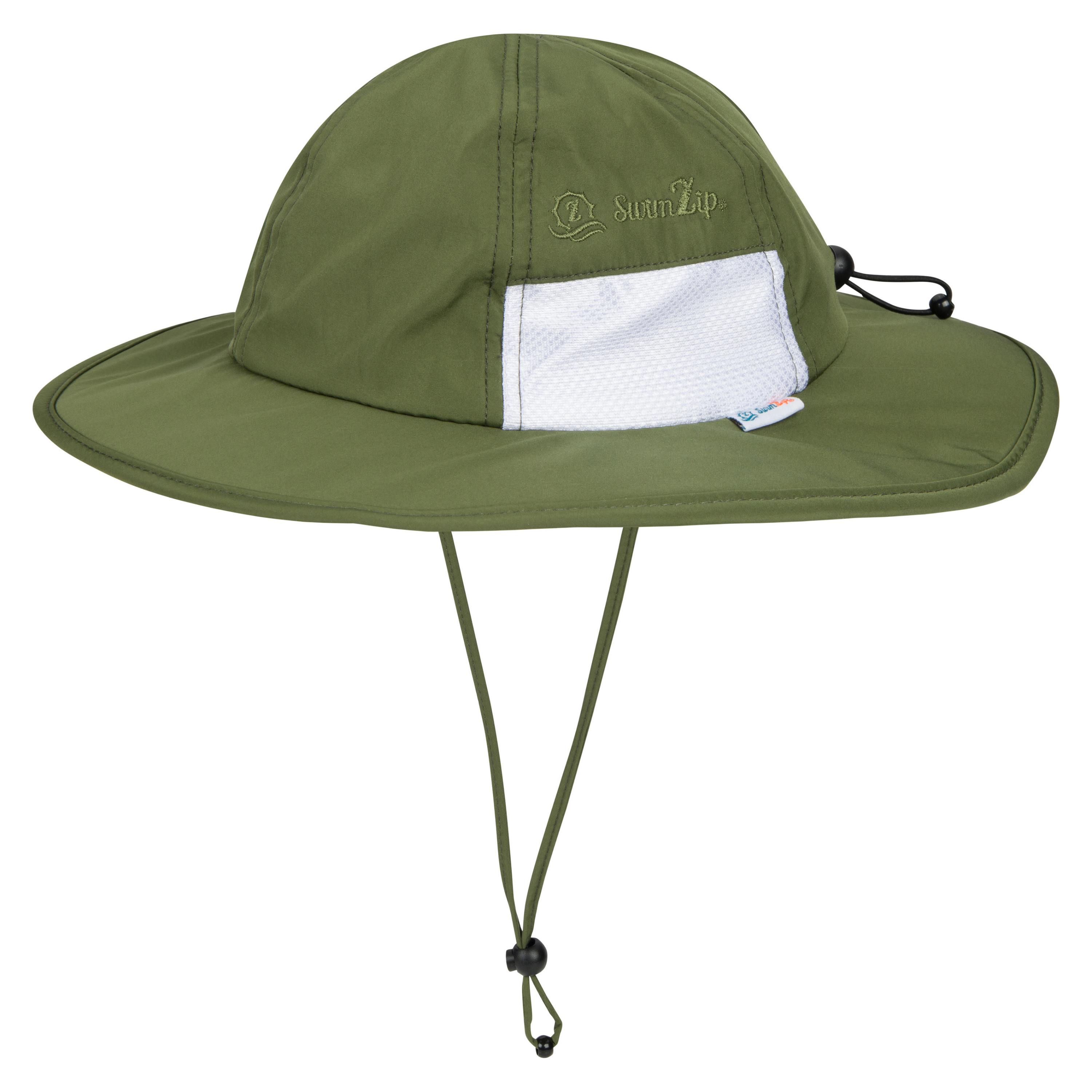 Kids Wide Brim Sun Hat "Fun Sun Day Play Hat" - Olive-0-6 Month-Olive-SwimZip UPF 50+ Sun Protective Swimwear & UV Zipper Rash Guards-pos1
