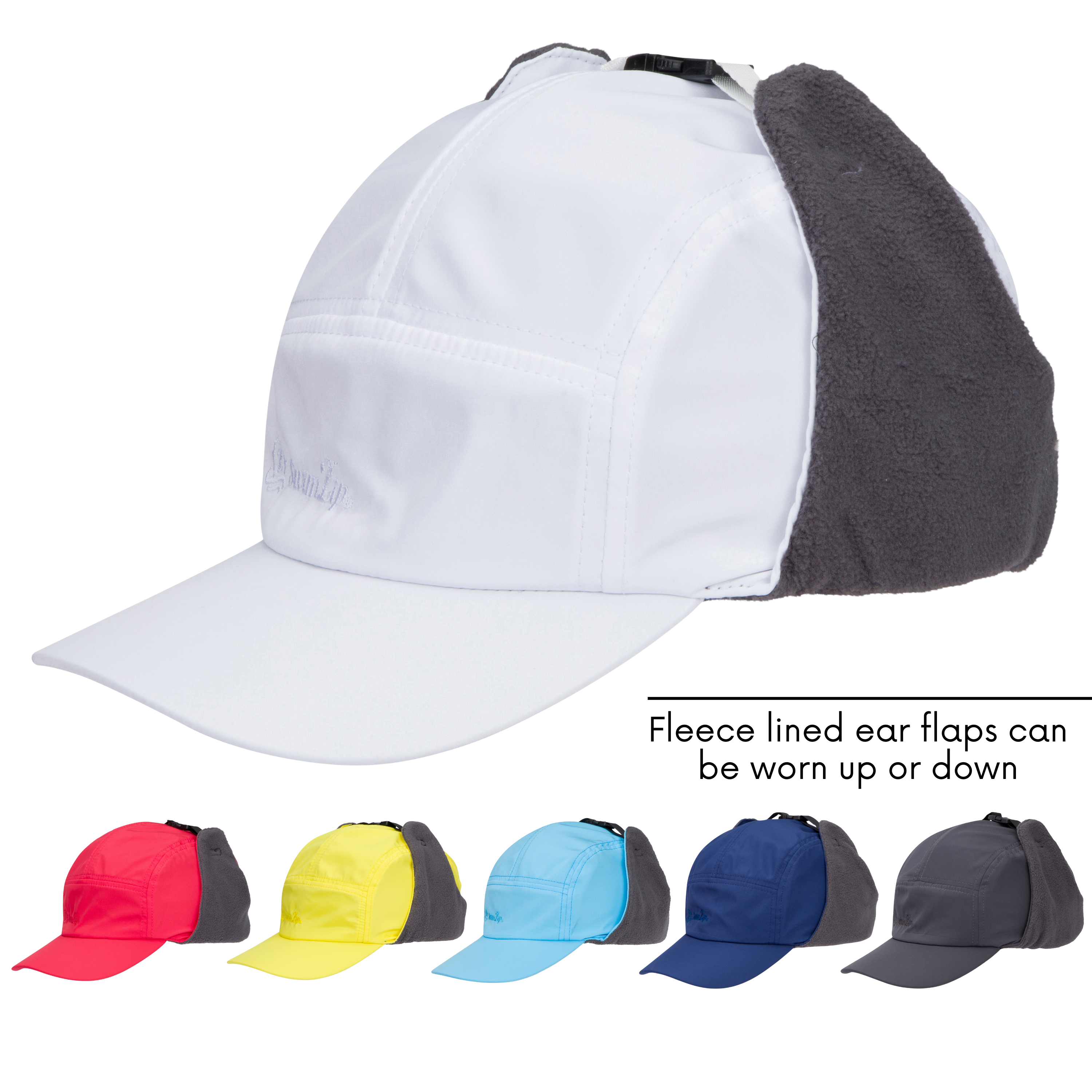 Adult Arctic Chill Winter Convertible Sun Hat | White-Adult-White-SwimZip UPF 50+ Sun Protective Swimwear & UV Zipper Rash Guards-pos4