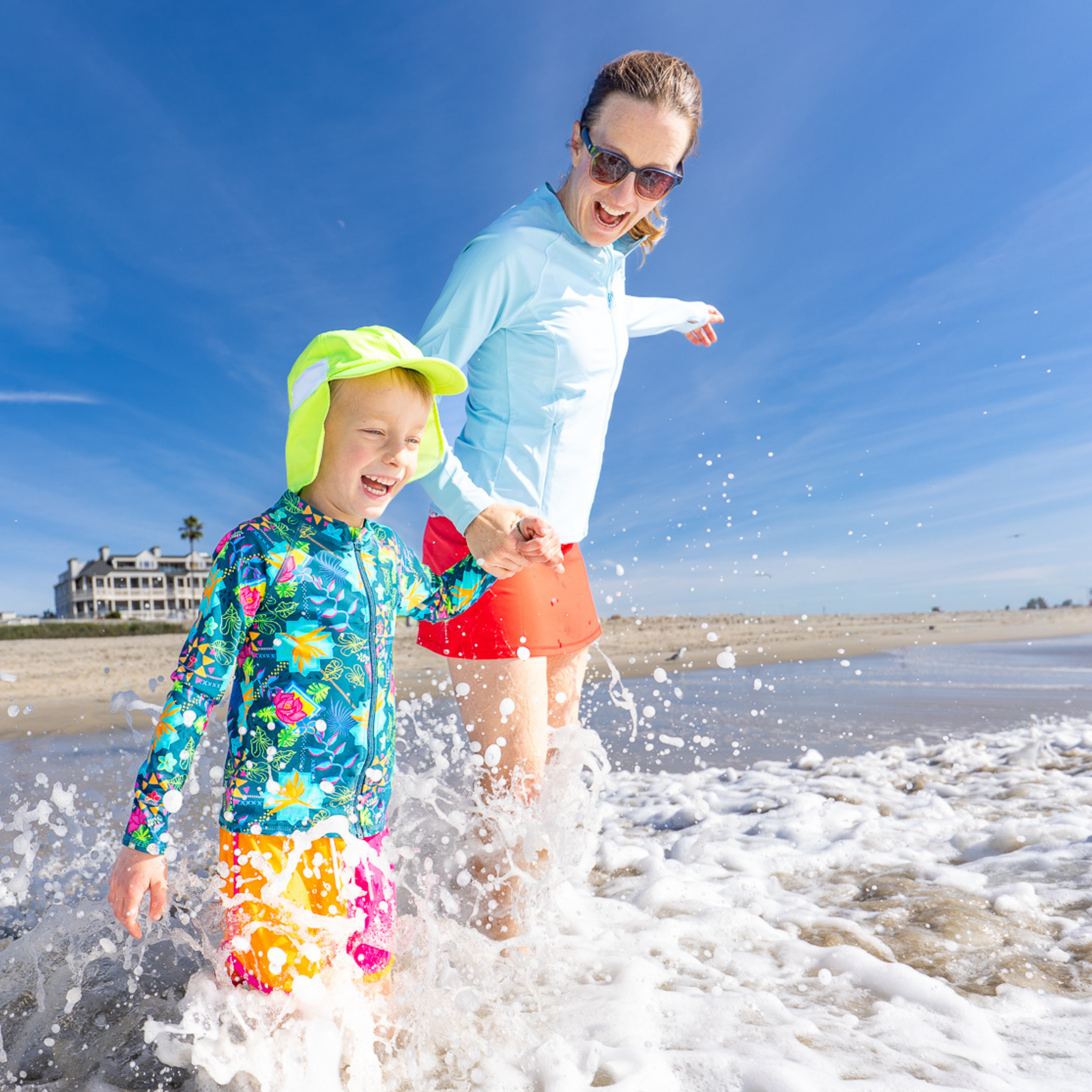 Kids UPF 50+ Long Sleeve Zipper Rash Guard Swim Shirt | "Summer Max"-SwimZip UPF 50+ Sun Protective Swimwear & UV Zipper Rash Guards-pos9