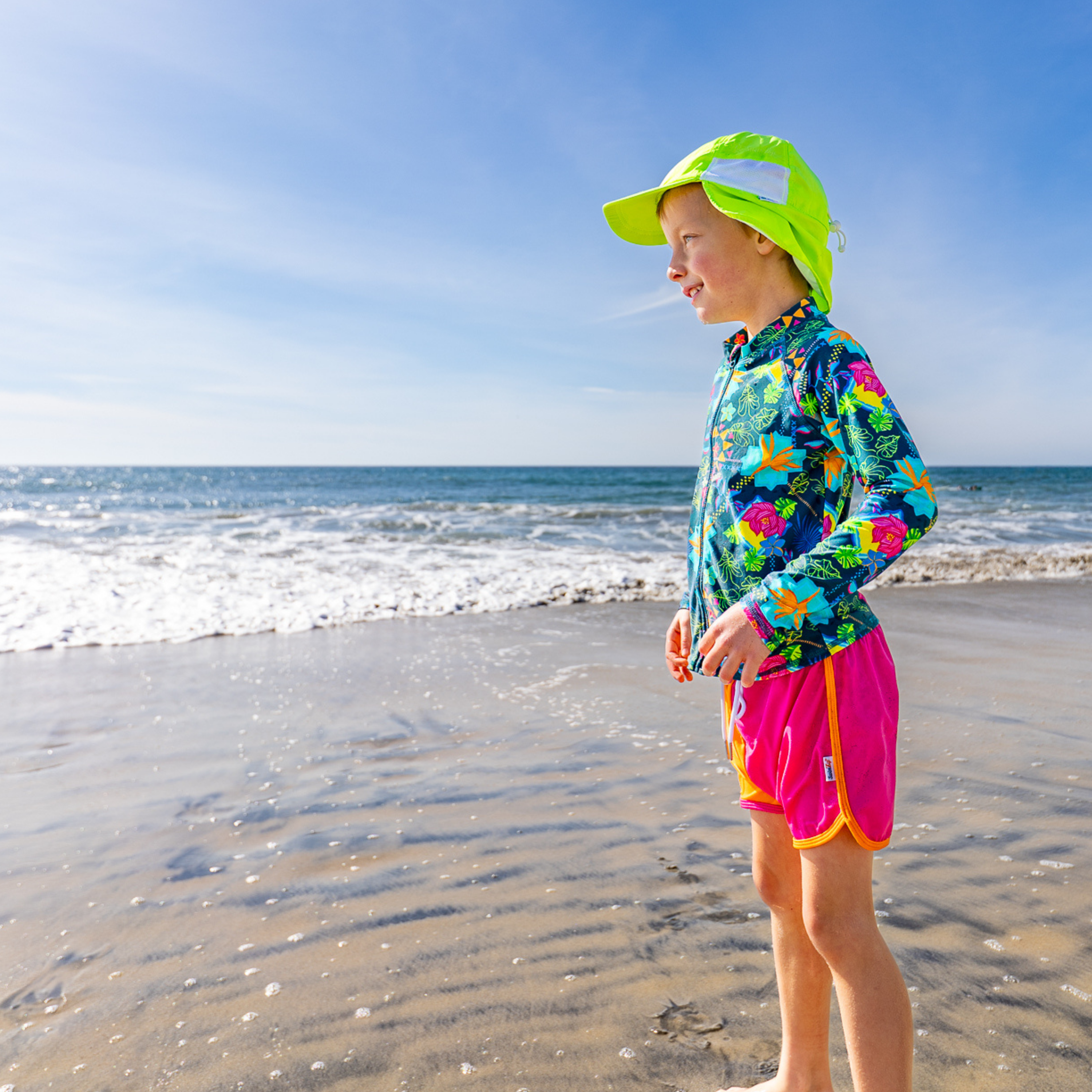 Kids UPF 50+ Long Sleeve Zipper Rash Guard Swim Shirt | "Summer Max"-SwimZip UPF 50+ Sun Protective Swimwear & UV Zipper Rash Guards-pos10