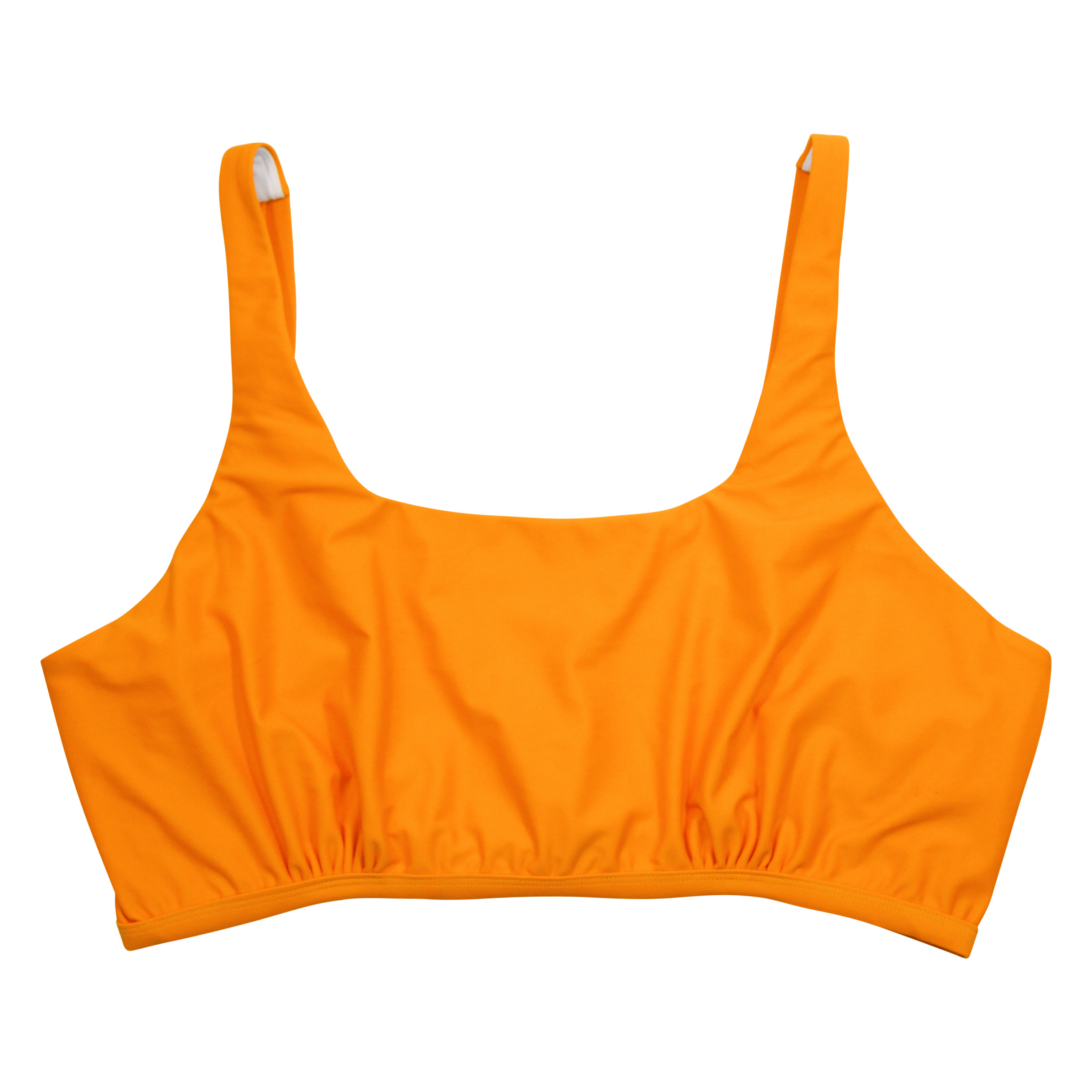 Women's Scoop Neck Bikini Top Plus Size | "Orange"-1X-Orange-SwimZip UPF 50+ Sun Protective Swimwear & UV Zipper Rash Guards-pos1