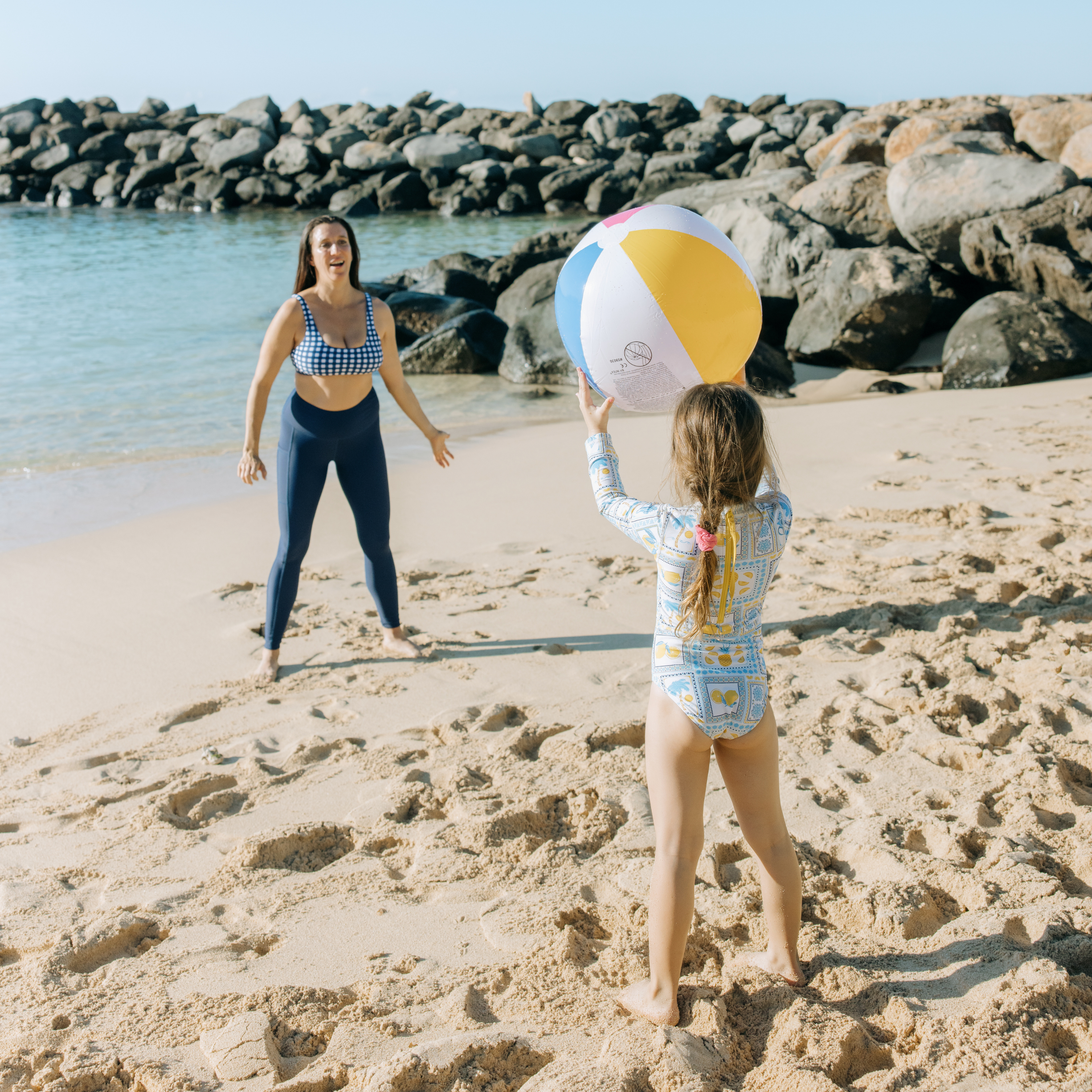Girls Long Sleeve Surf Suit (One Piece Bodysuit) | "Mediterranean Lemons"-SwimZip UPF 50+ Sun Protective Swimwear & UV Zipper Rash Guards-pos7
