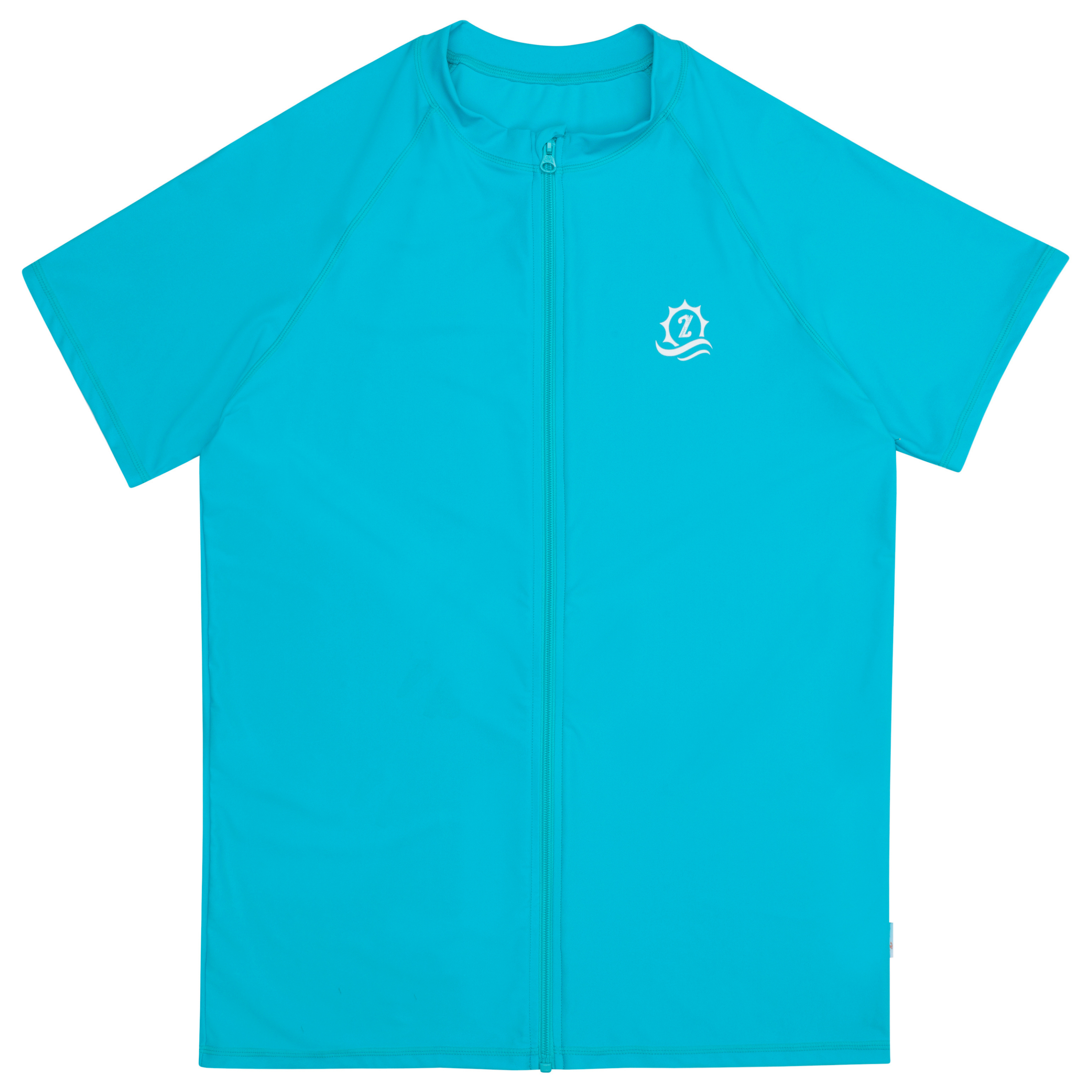 Men's Short Sleeve Rash Guard | “Scuba Blue”-S-Scuba Blue-SwimZip UPF 50+ Sun Protective Swimwear & UV Zipper Rash Guards-pos1