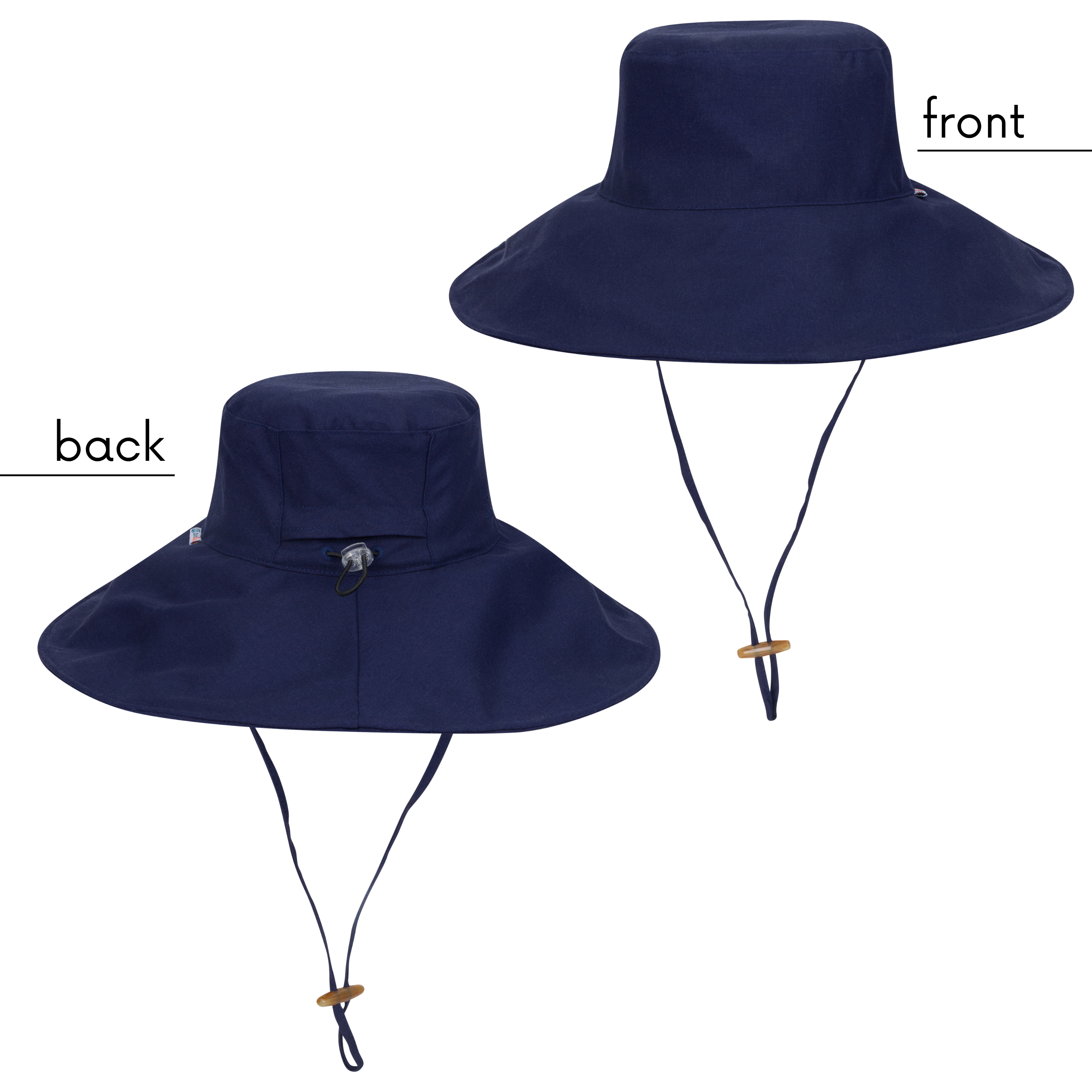 Women's Ultra Wide Brim Sun Hat | Navy-SwimZip UPF 50+ Sun Protective Swimwear & UV Zipper Rash Guards-pos7
