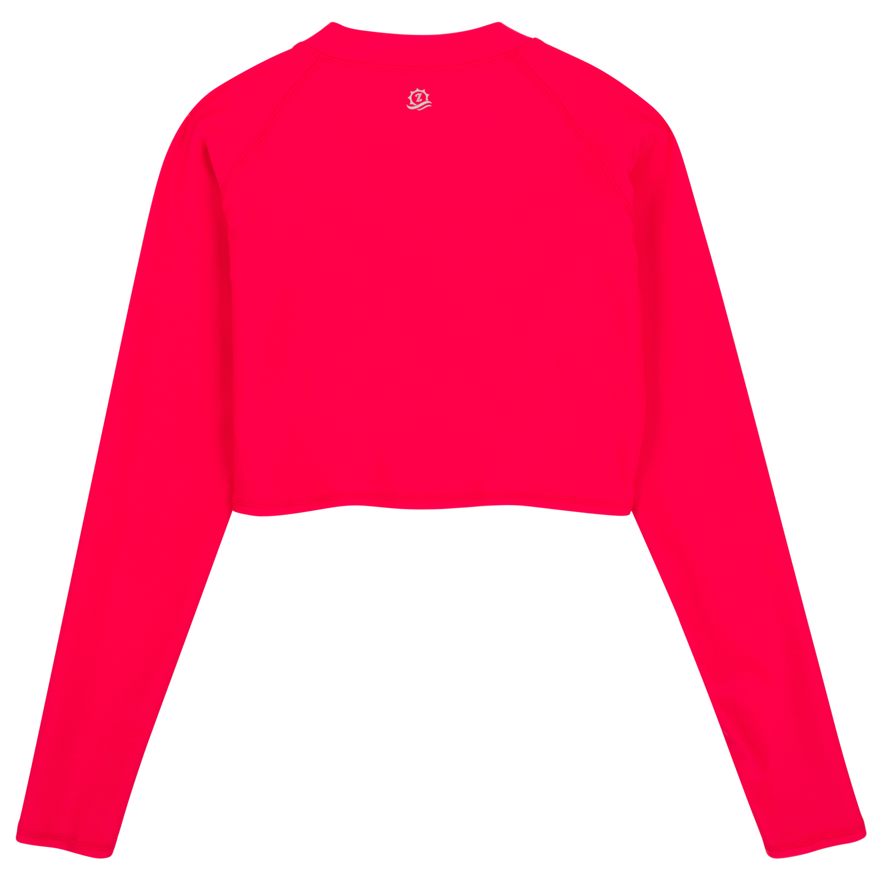 Women's Long Sleeve Crop Rash Guard | “Red"-SwimZip UPF 50+ Sun Protective Swimwear & UV Zipper Rash Guards-pos9