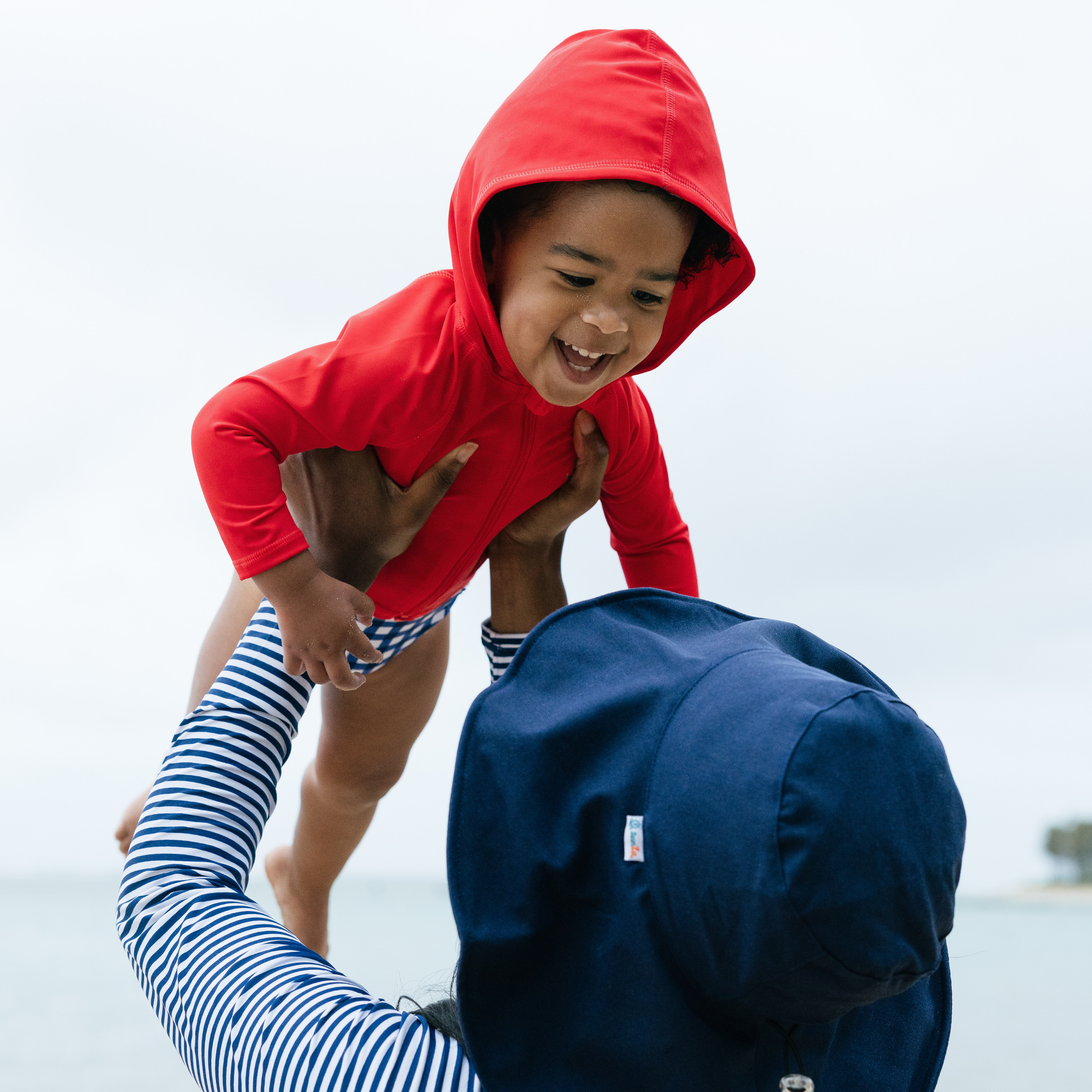 Kids Hooded Long Sleeve Zipper Rash Guard Swim Shirt | "Red"-SwimZip UPF 50+ Sun Protective Swimwear & UV Zipper Rash Guards-pos3