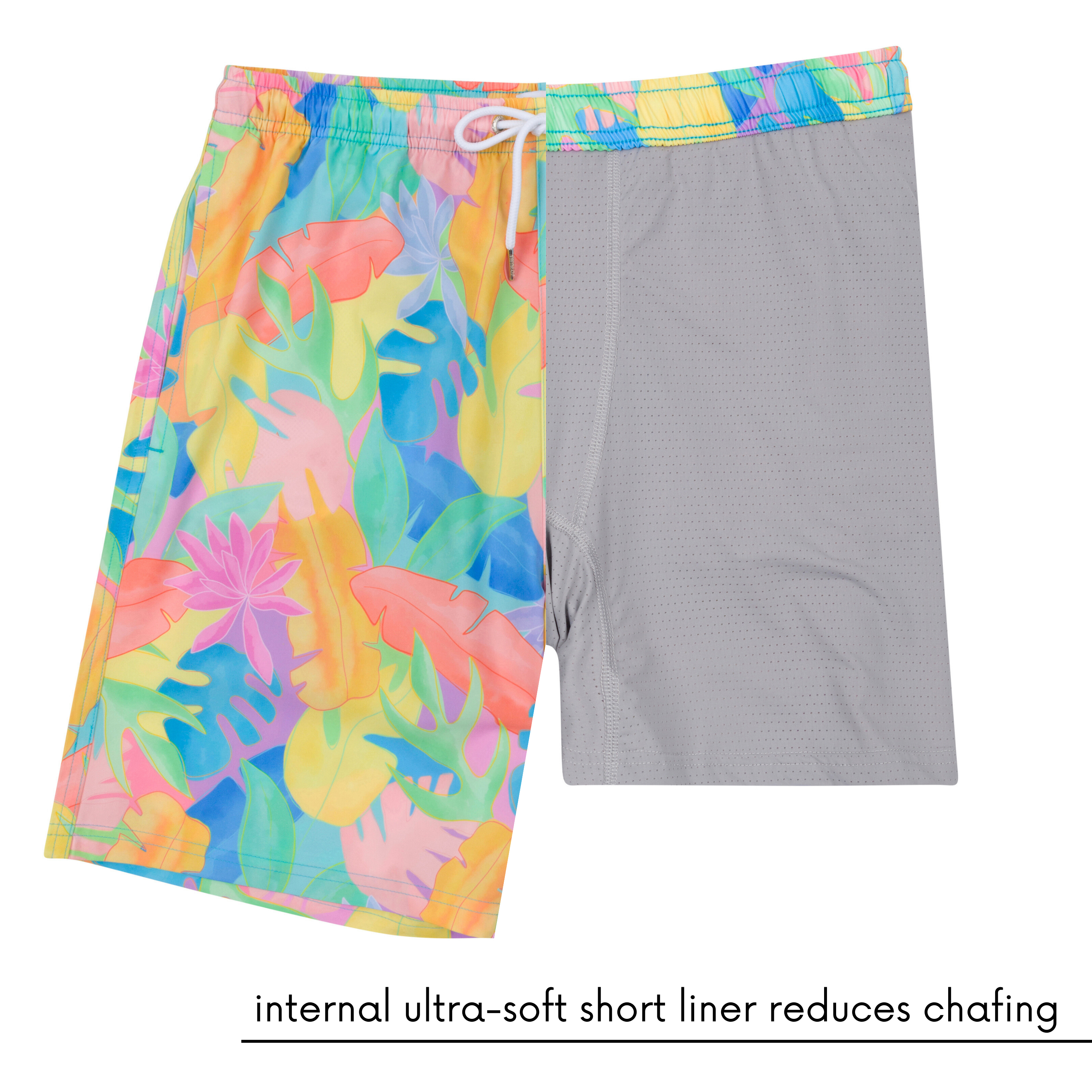 Men's 8" Swim Trunks Boxer Brief Liner | "Vibrant Vacay"-SwimZip UPF 50+ Sun Protective Swimwear & UV Zipper Rash Guards-pos6