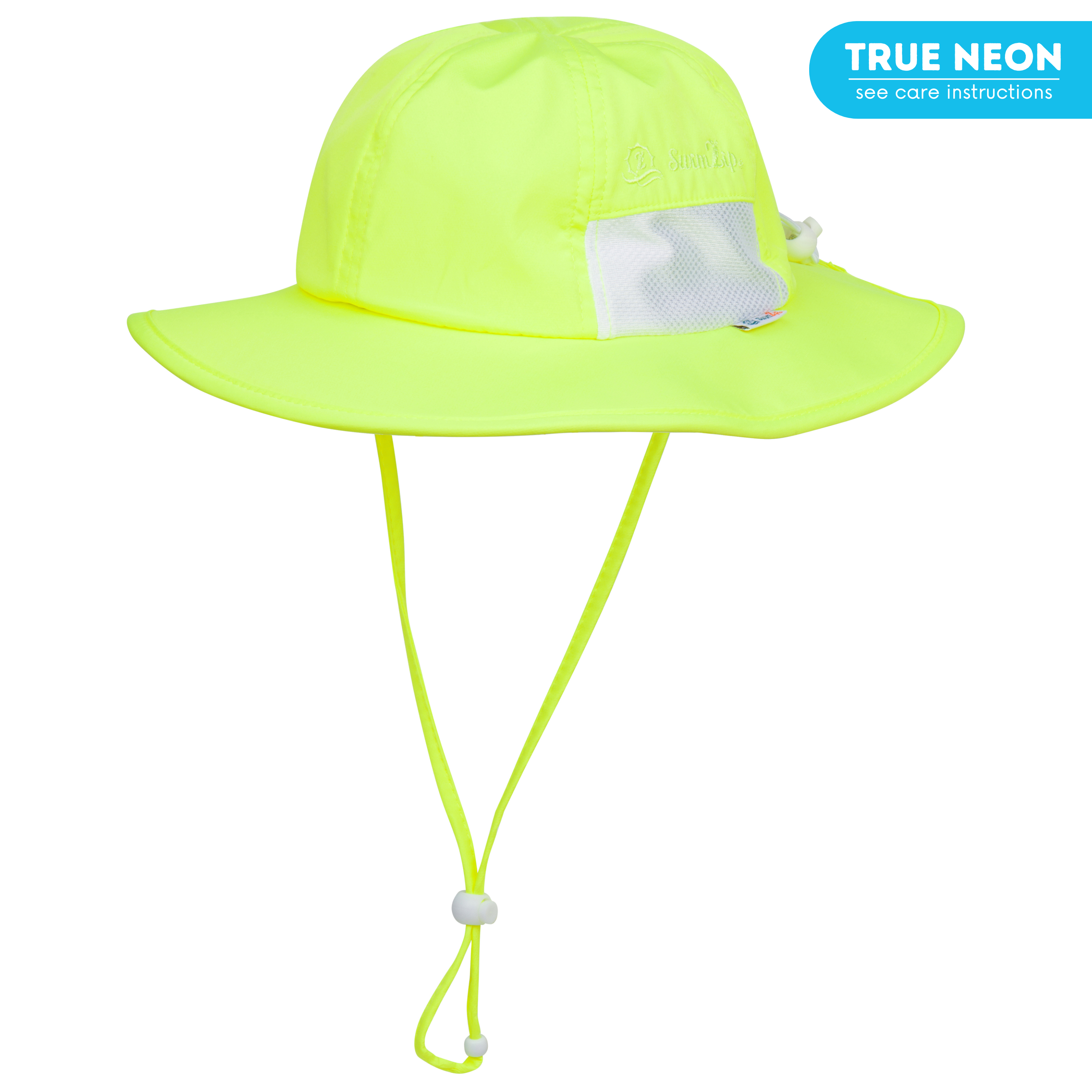 Kids Wide Brim Sun Hat "Fun Sun Day Play Hat" - Neon Lemon Yellow-0-6 Month-Neon Lemon Yellow-SwimZip UPF 50+ Sun Protective Swimwear & UV Zipper Rash Guards-pos1