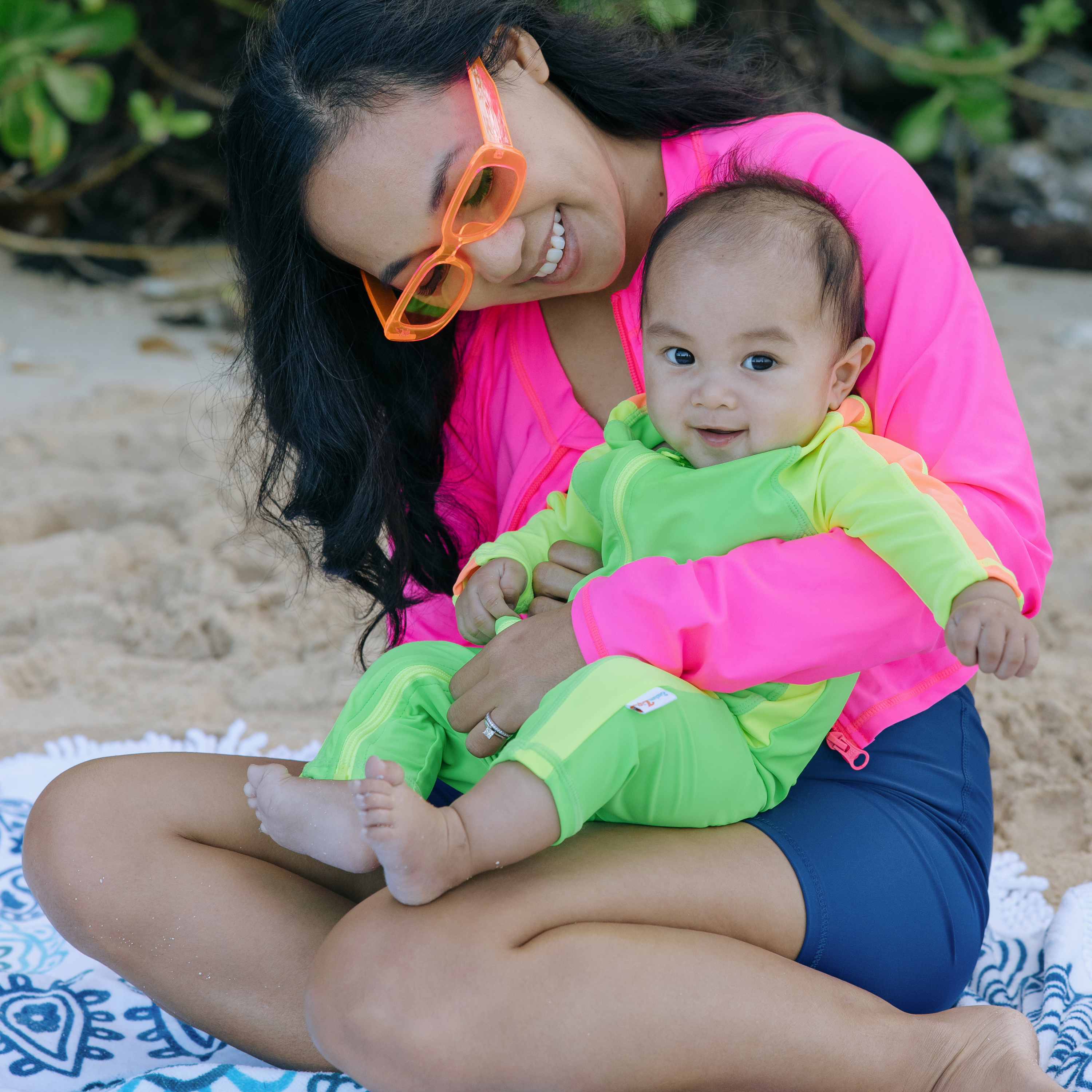 Sunsuit Long Sleeve Romper Swimsuit Neon Green Yellow