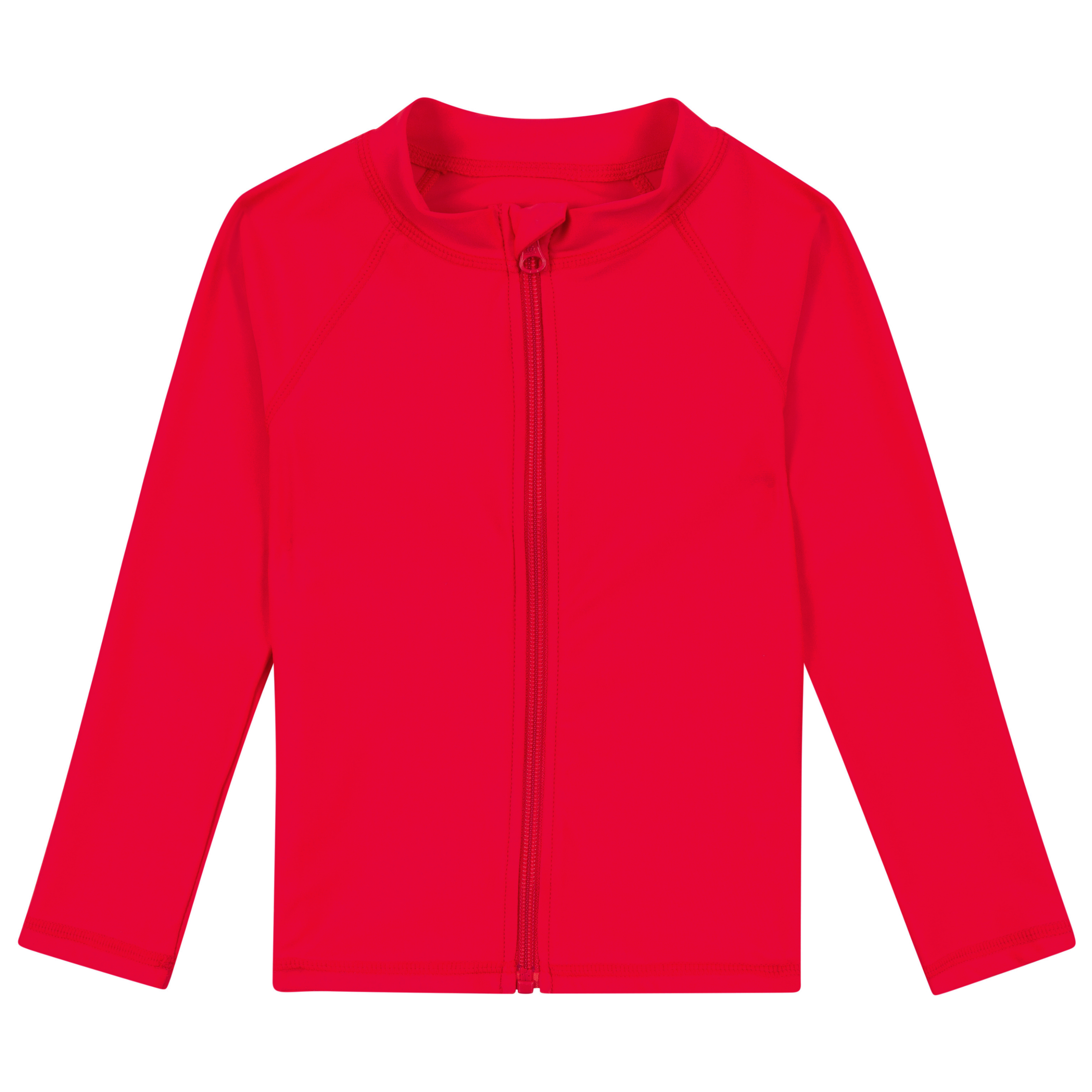 Kids UPF 50+ Long Sleeve Zipper Rash Guard Swim Shirt | "Red"-SwimZip UPF 50+ Sun Protective Swimwear & UV Zipper Rash Guards-pos1