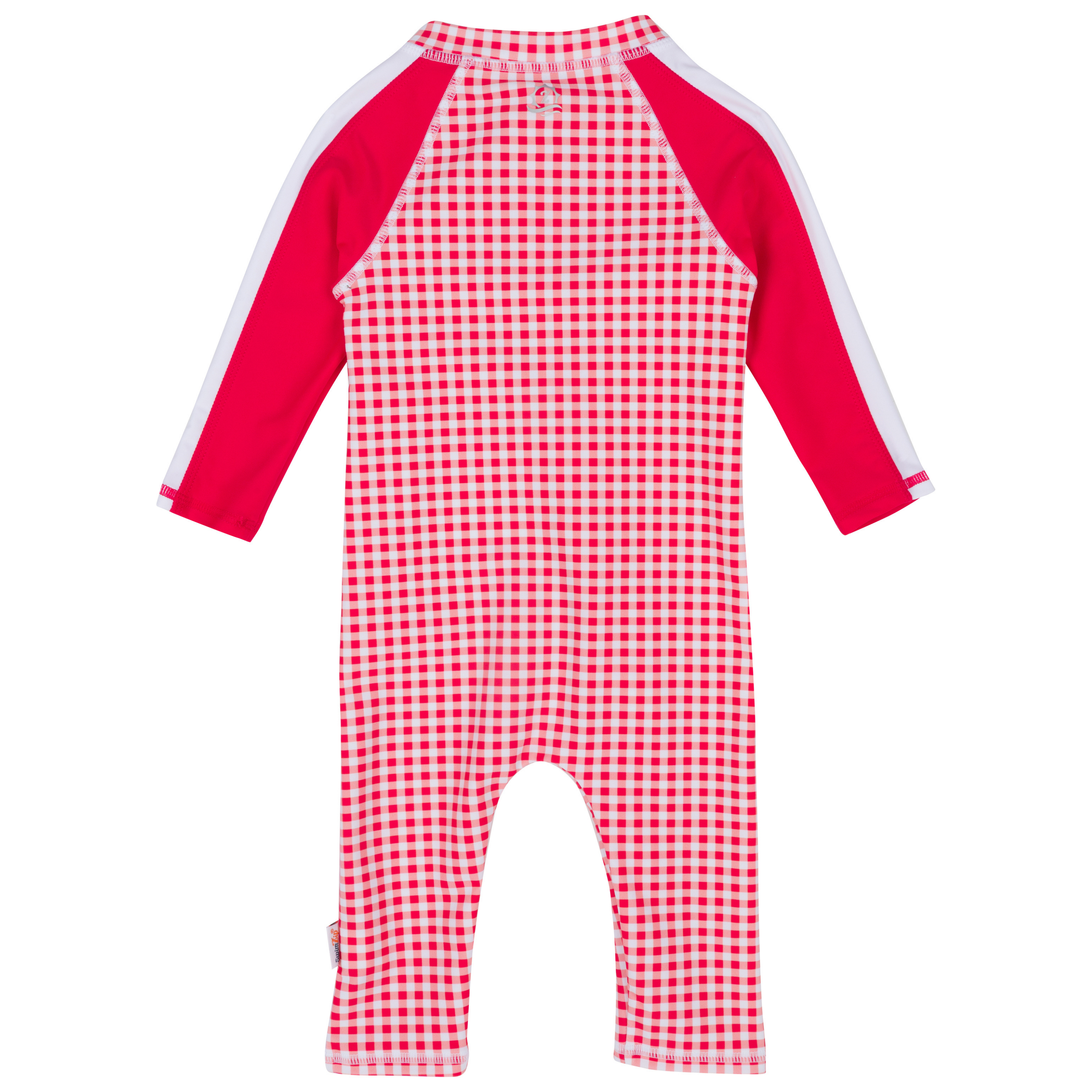 Sunsuit - Long Sleeve Romper Swimsuit | "Red Gingham"-SwimZip UPF 50+ Sun Protective Swimwear & UV Zipper Rash Guards-pos11