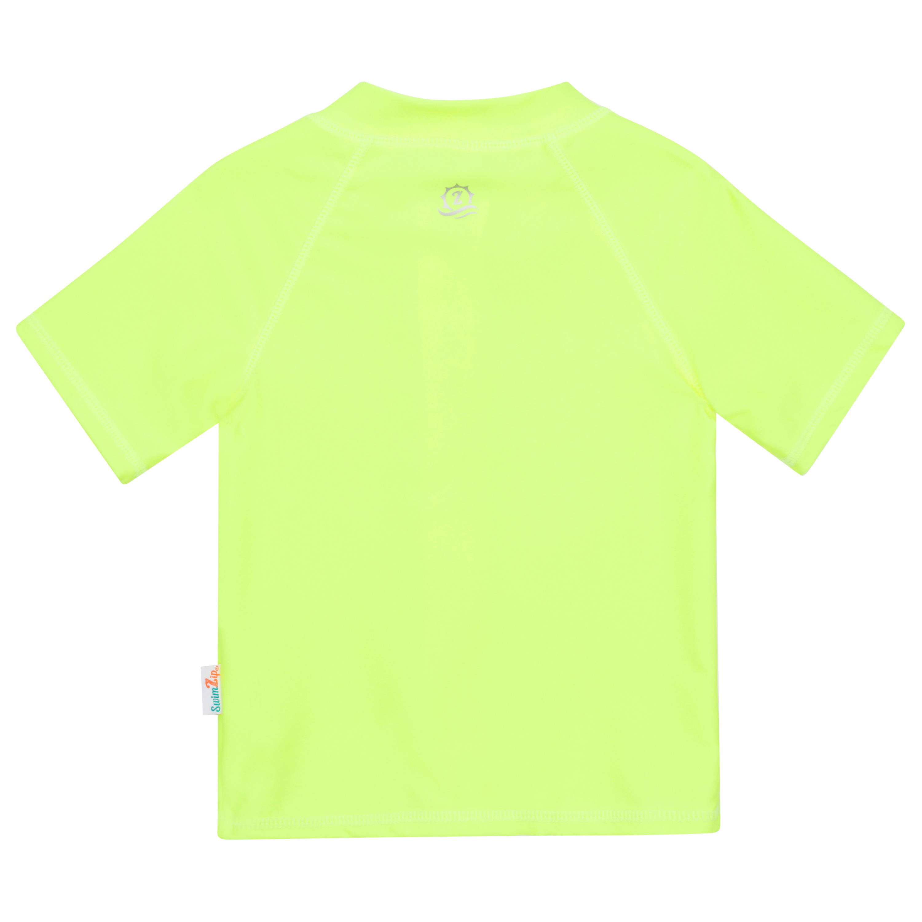Kids Short Sleeve Zipper Rash Guard Swim Shirt | “Neon Yellow”-SwimZip UPF 50+ Sun Protective Swimwear & UV Zipper Rash Guards-pos11
