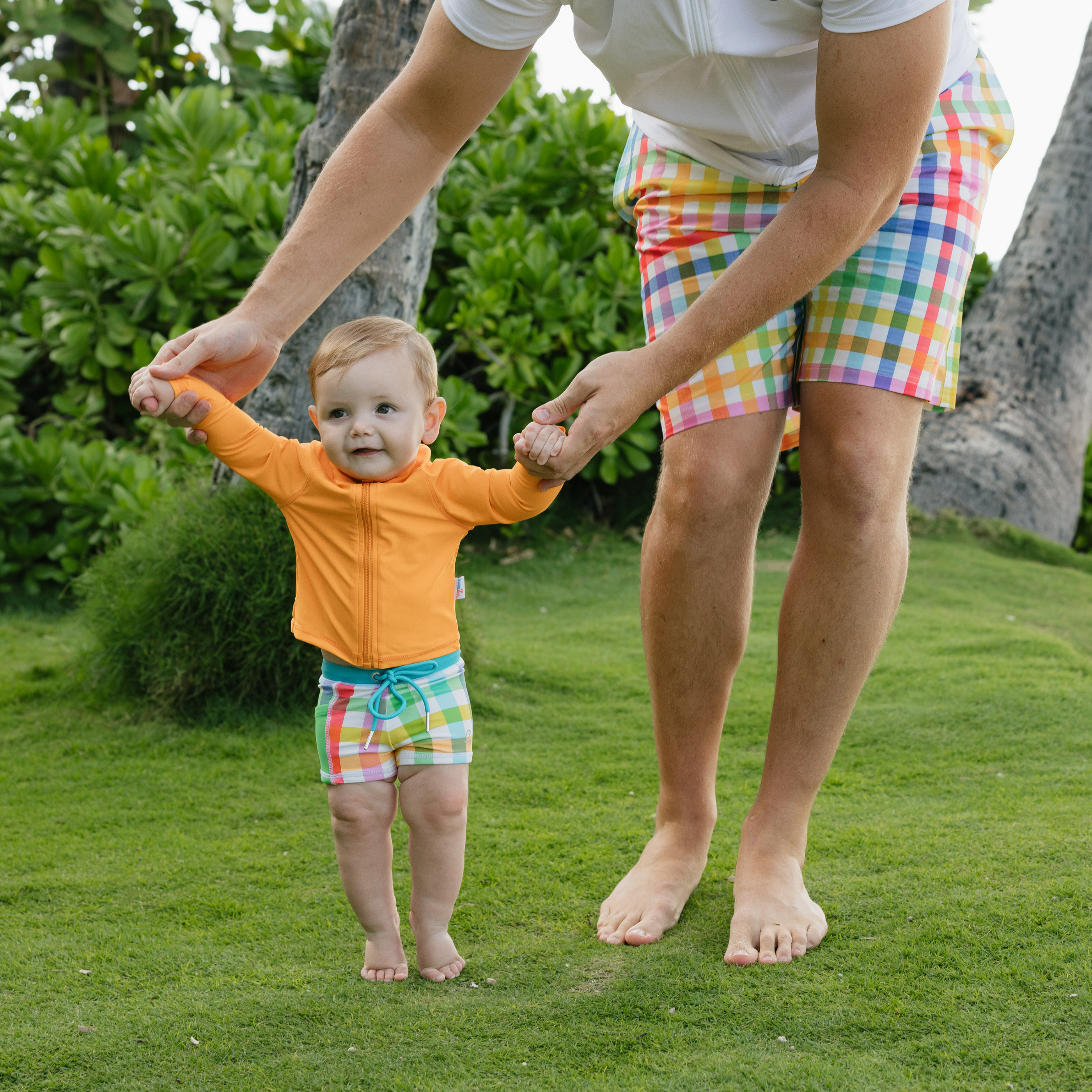 Kids UPF 50+ Long Sleeve Zipper Rash Guard Swim Shirt | "Orange"-SwimZip UPF 50+ Sun Protective Swimwear & UV Zipper Rash Guards-pos2