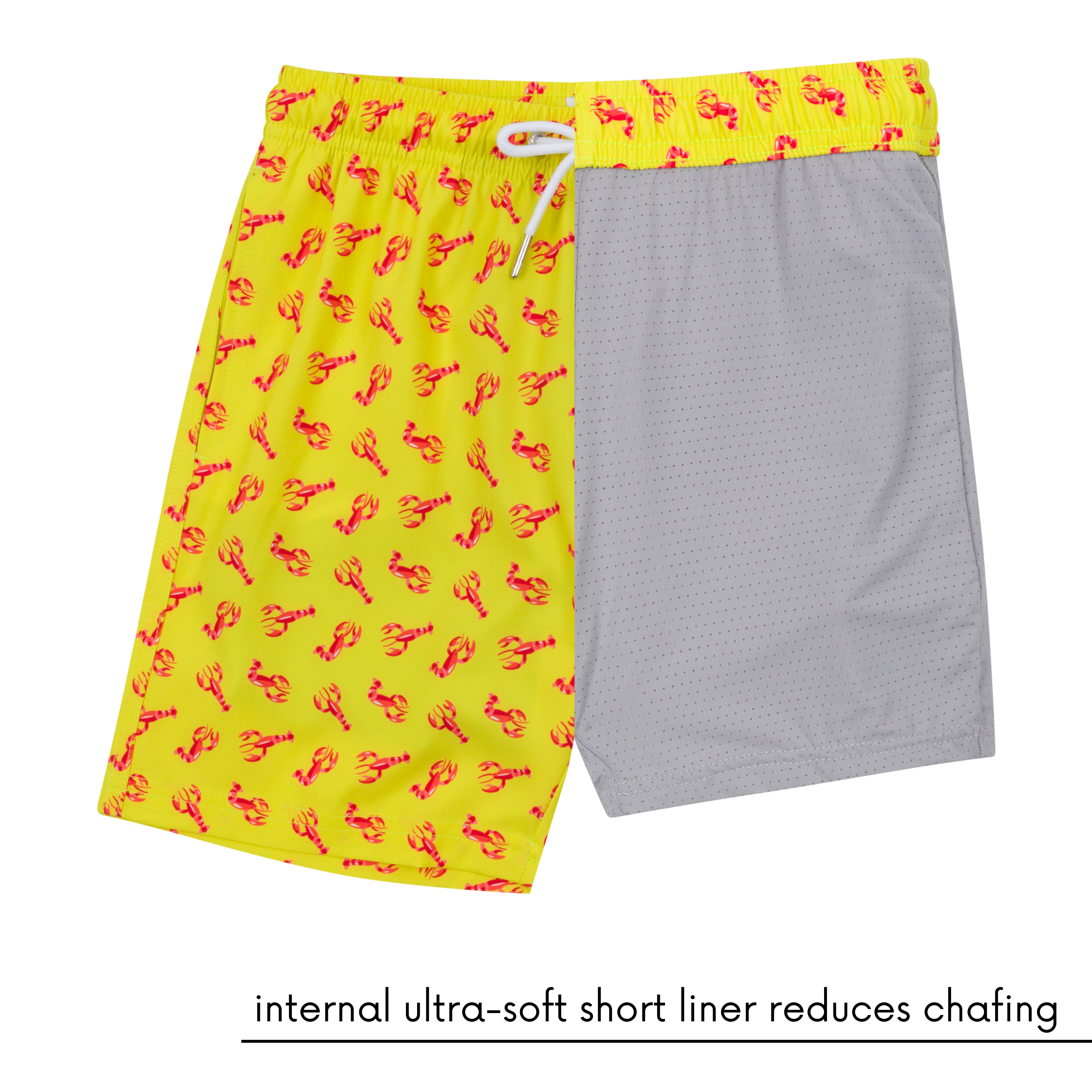 Boys Swim Trunks Boxer Brief Liner (sizes 6-14) | “Lobster"-SwimZip UPF 50+ Sun Protective Swimwear & UV Zipper Rash Guards-pos6